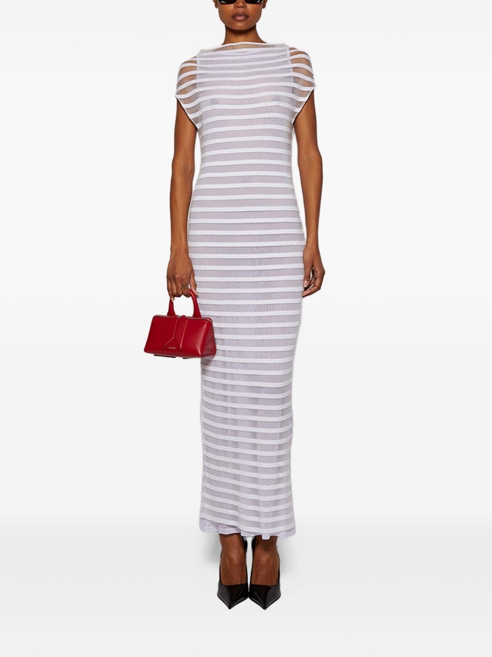 striped ribbed maxi dress - 2