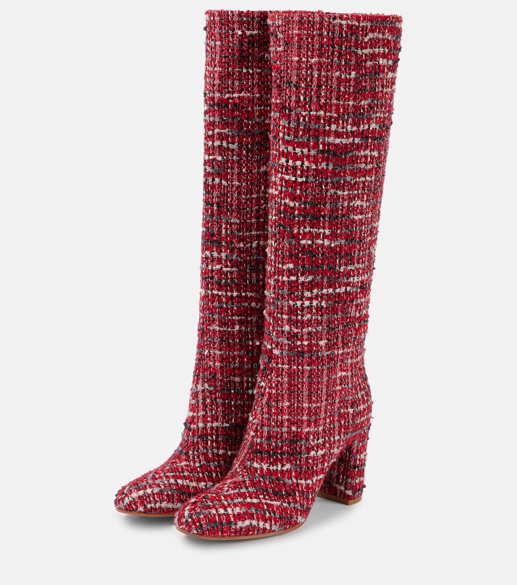 Bouclé knee-high boots - 4