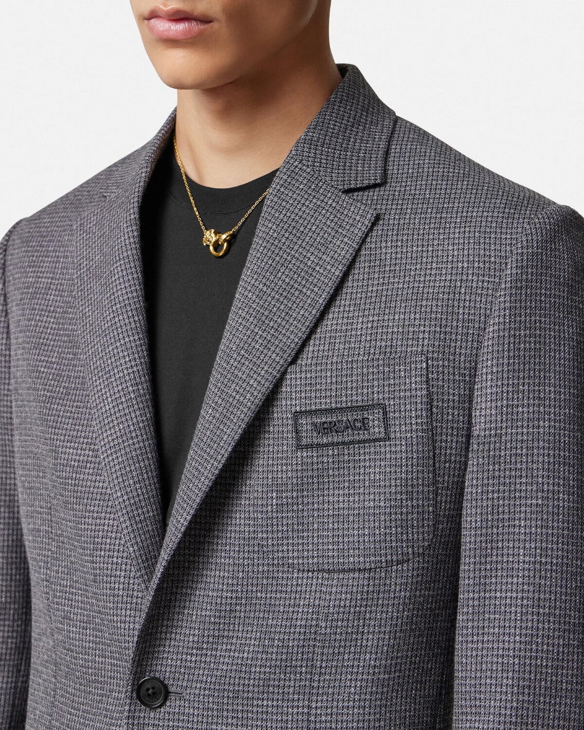 Mouliné Wool Single-Breasted Blazer - 3