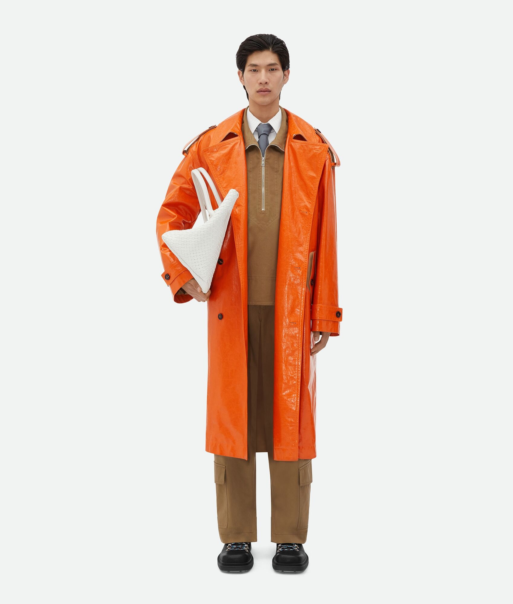 Leather And Cotton Trench - 1