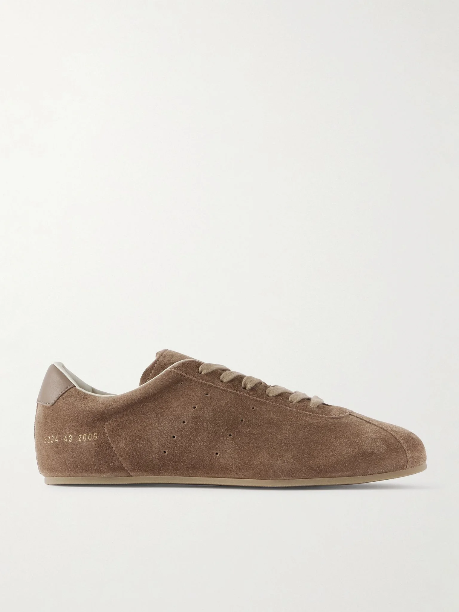 Driving Lo Profile Leather-Trimmed Suede Sneakers Light brown - 1