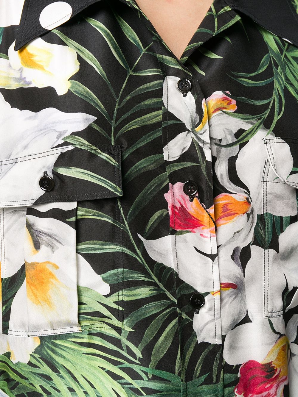 oversized tropical print shirt - 5