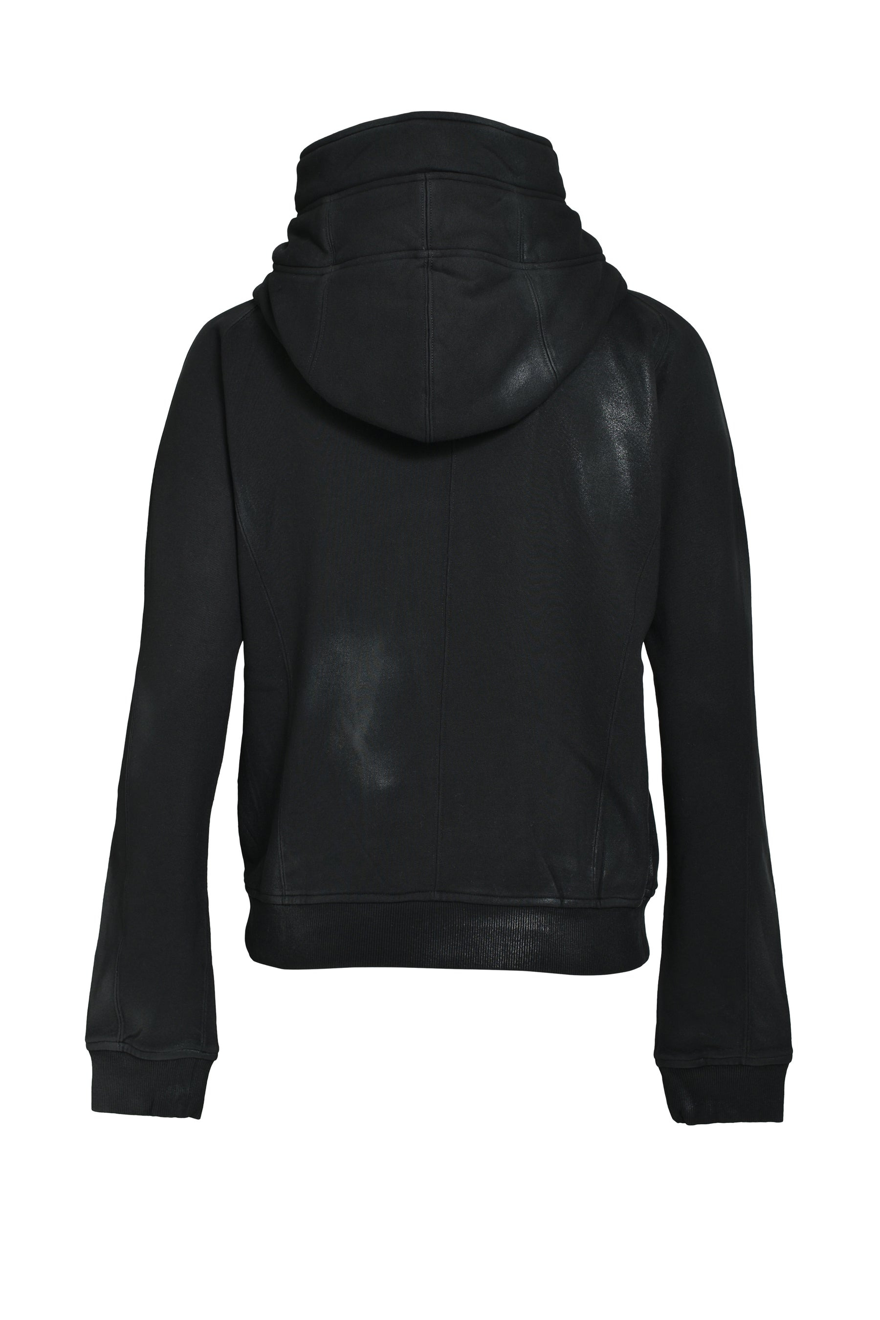 COATING ZIP UP HOODIE / BLK WAX - 7