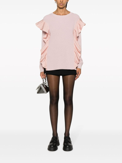 REDValentino ruffled-trim knitted jumper outlook