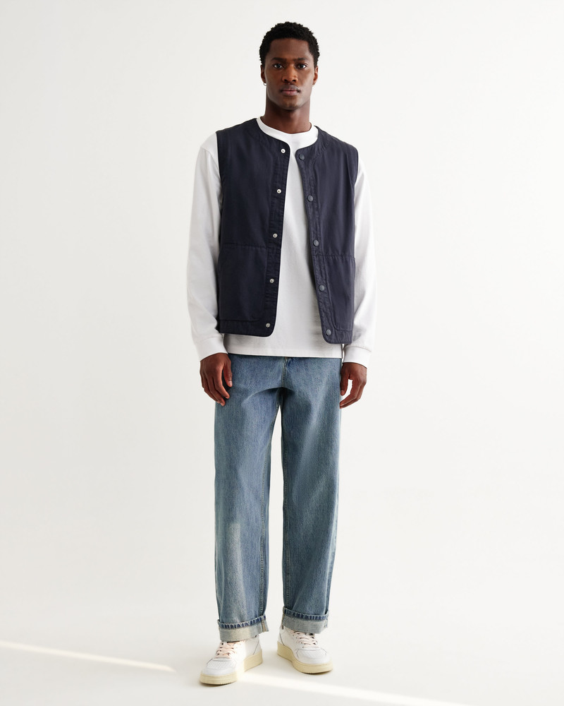 Jedd - Navy Organic Cotton Ripstop Gilet 5