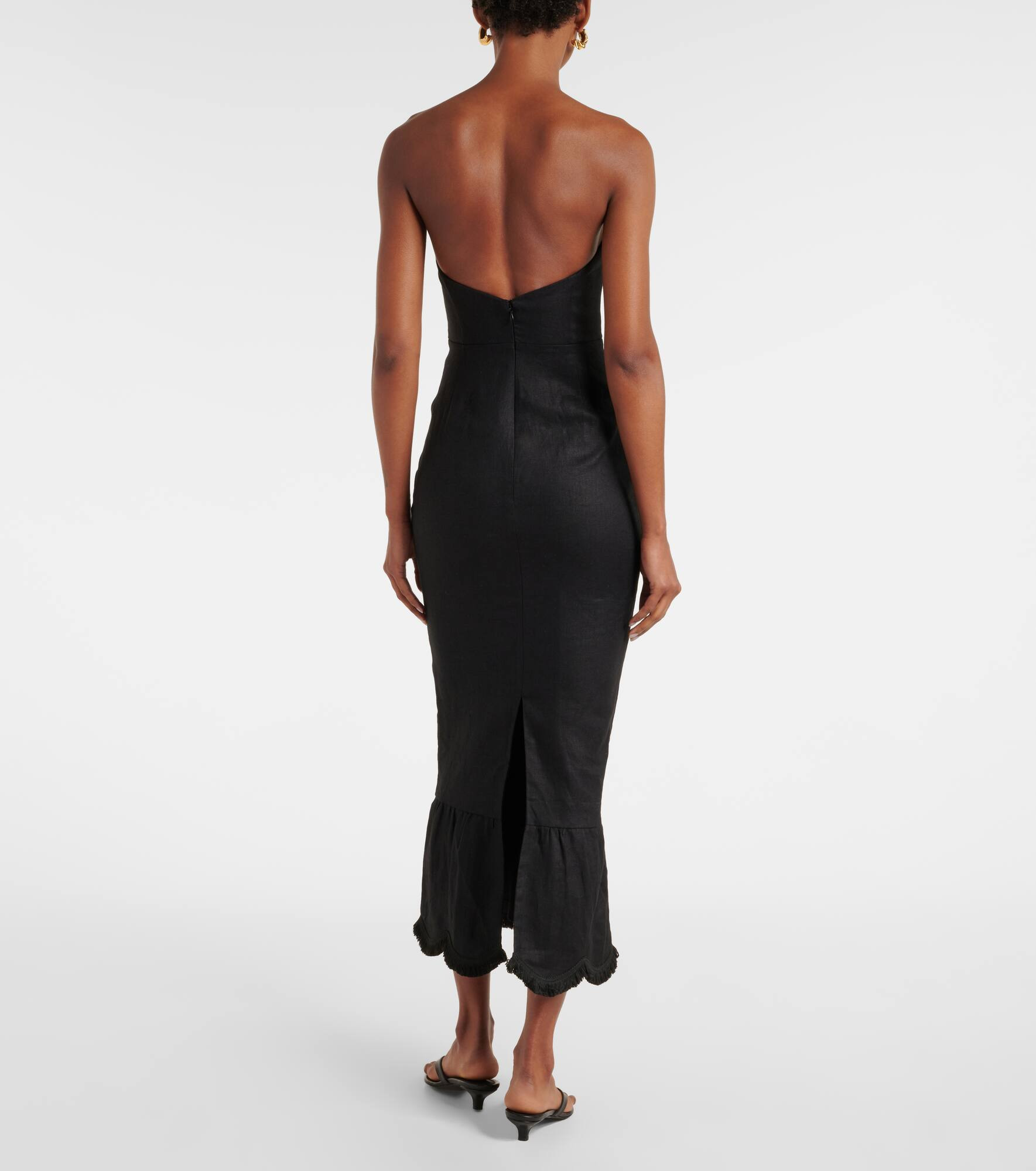 Essie strapless linen gown - 3