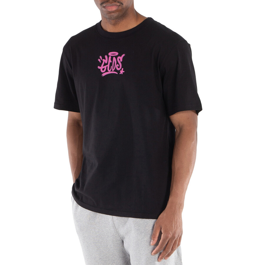 GCDS Black Graffiti Print Cotton T-Shirt - 4