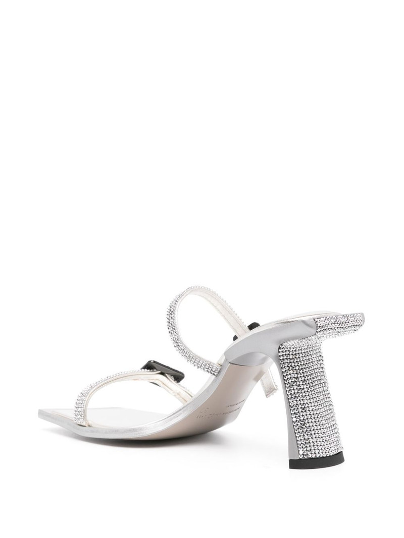 90mm rhinestoned leather mules 3