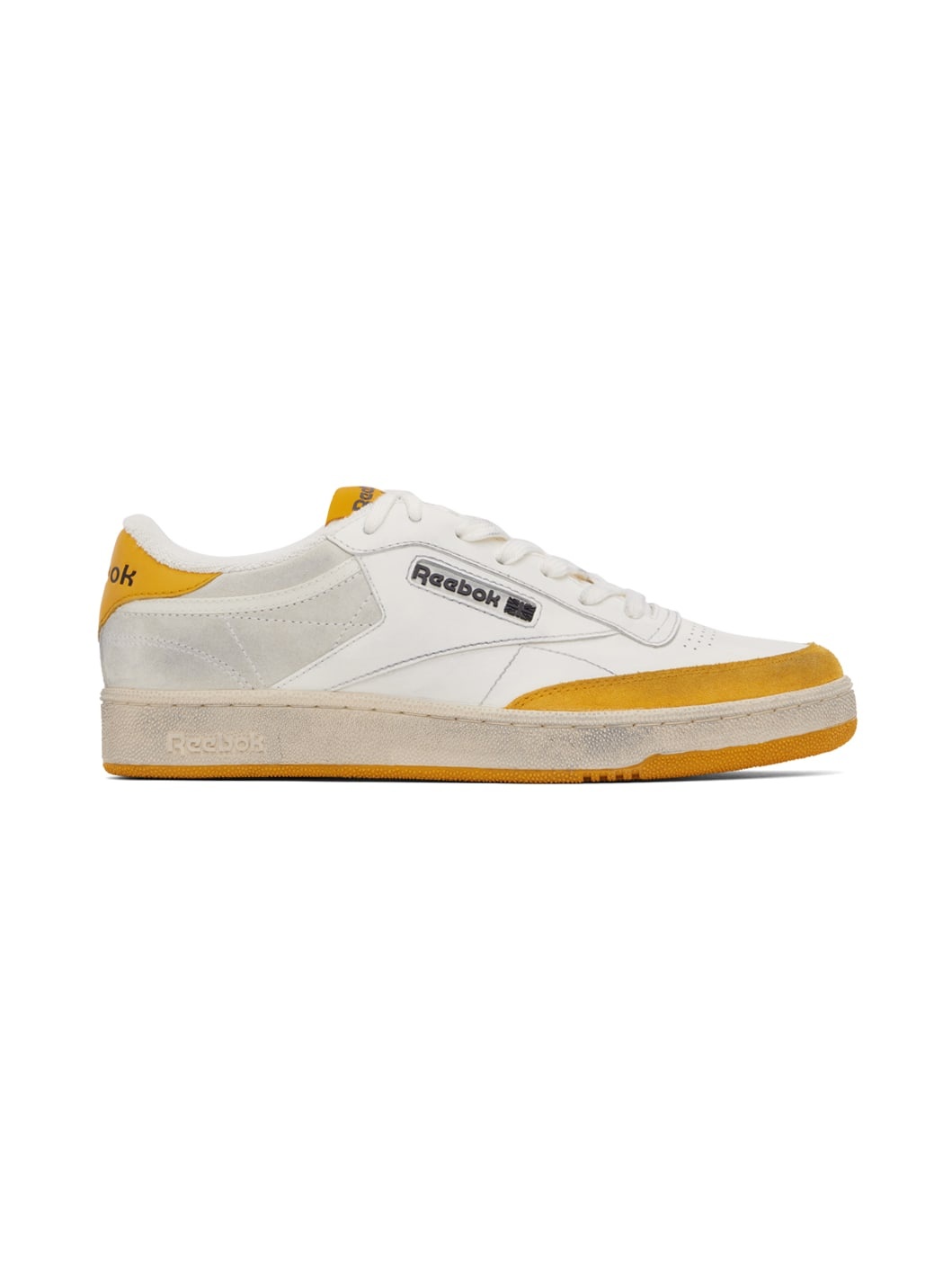 White & Yellow Club C Sneakers - 1