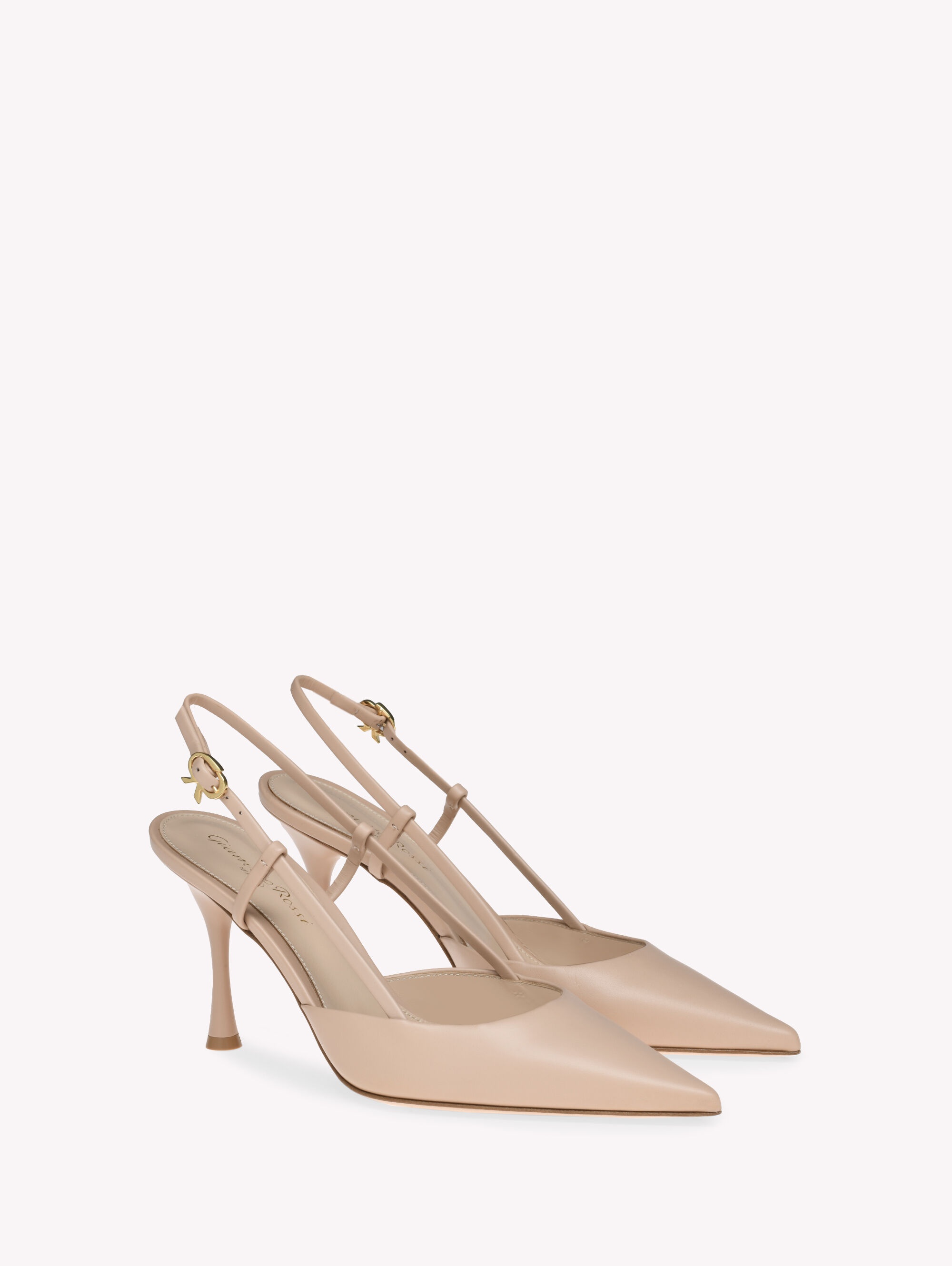 【関税込み】Gianvito Rossi ベージュ Ascent 55 ヒール GIANVITO ROSSI Ascent 55 leather slingback pumps | NET-A-PORTER