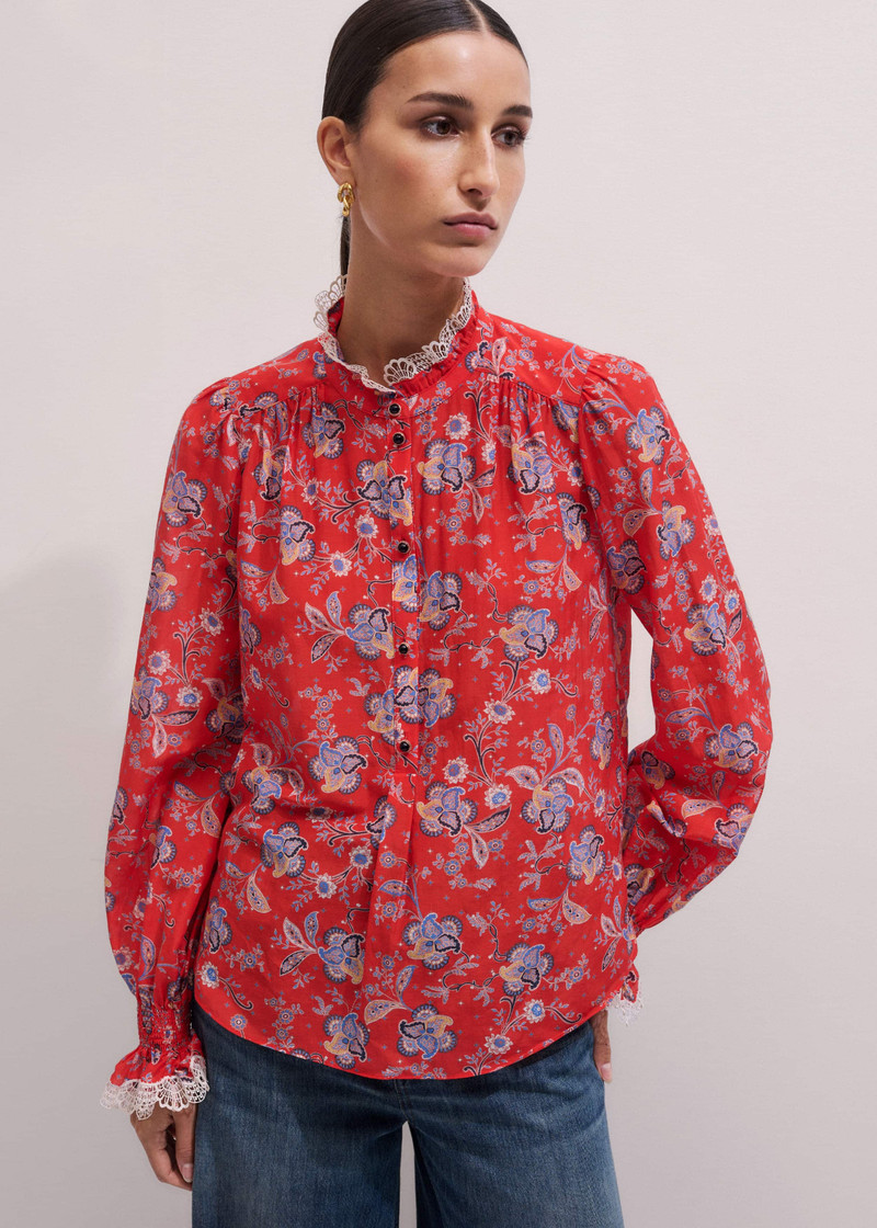 Lace Trim Blouse 6