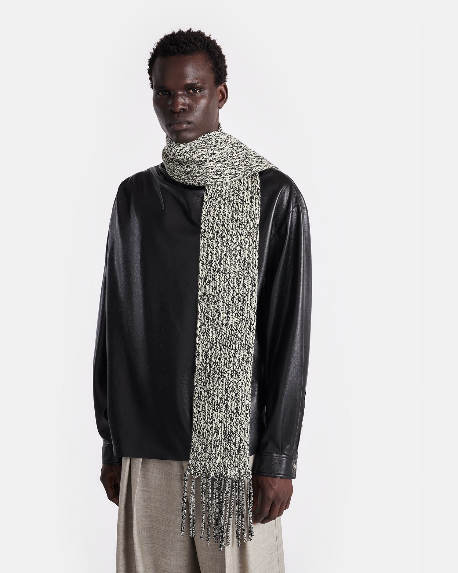 Cashmere-Blend Mouline Scarf - 3