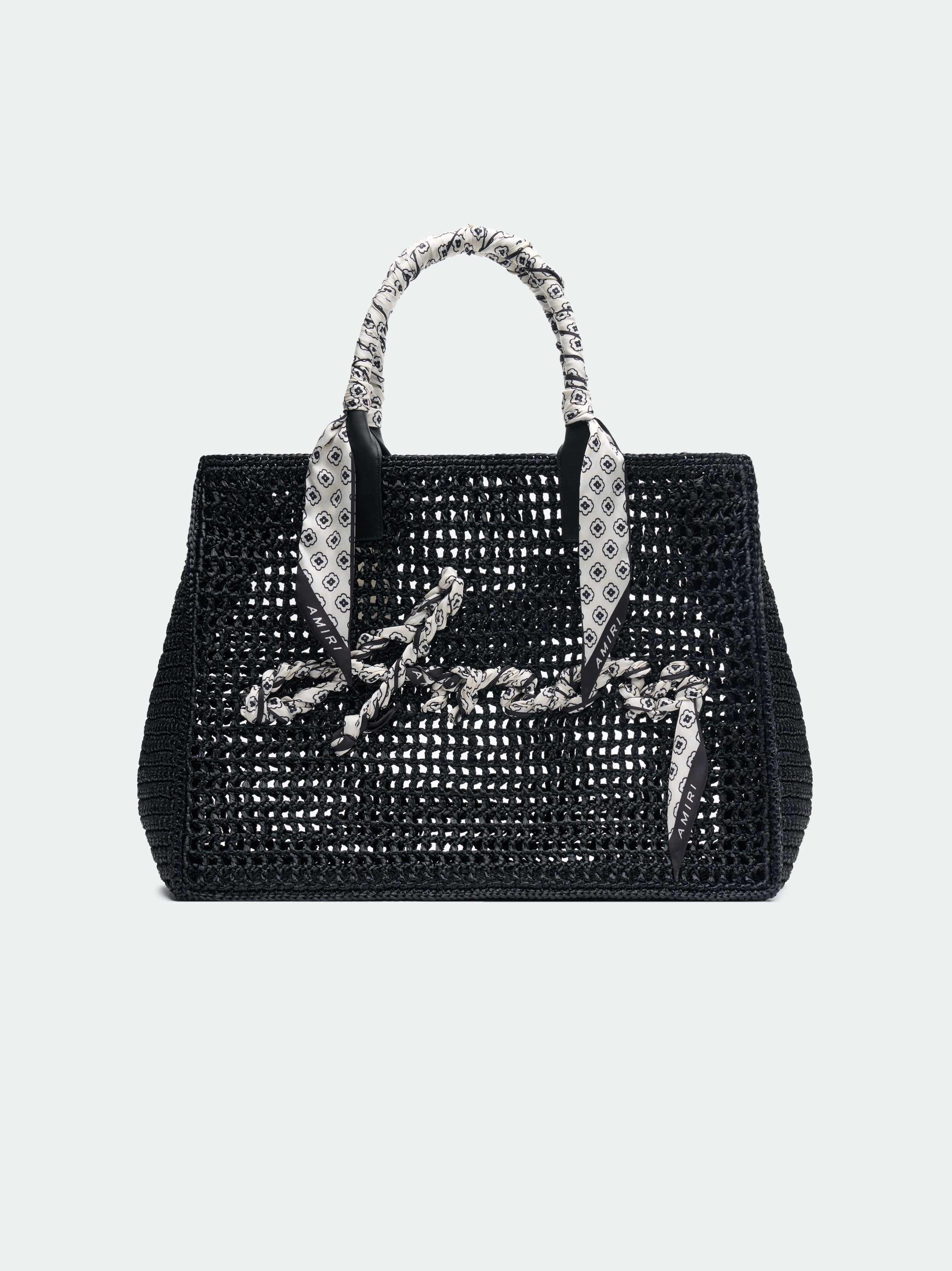 OPEN WEAVE RAFFIA TOTE BAG - 1