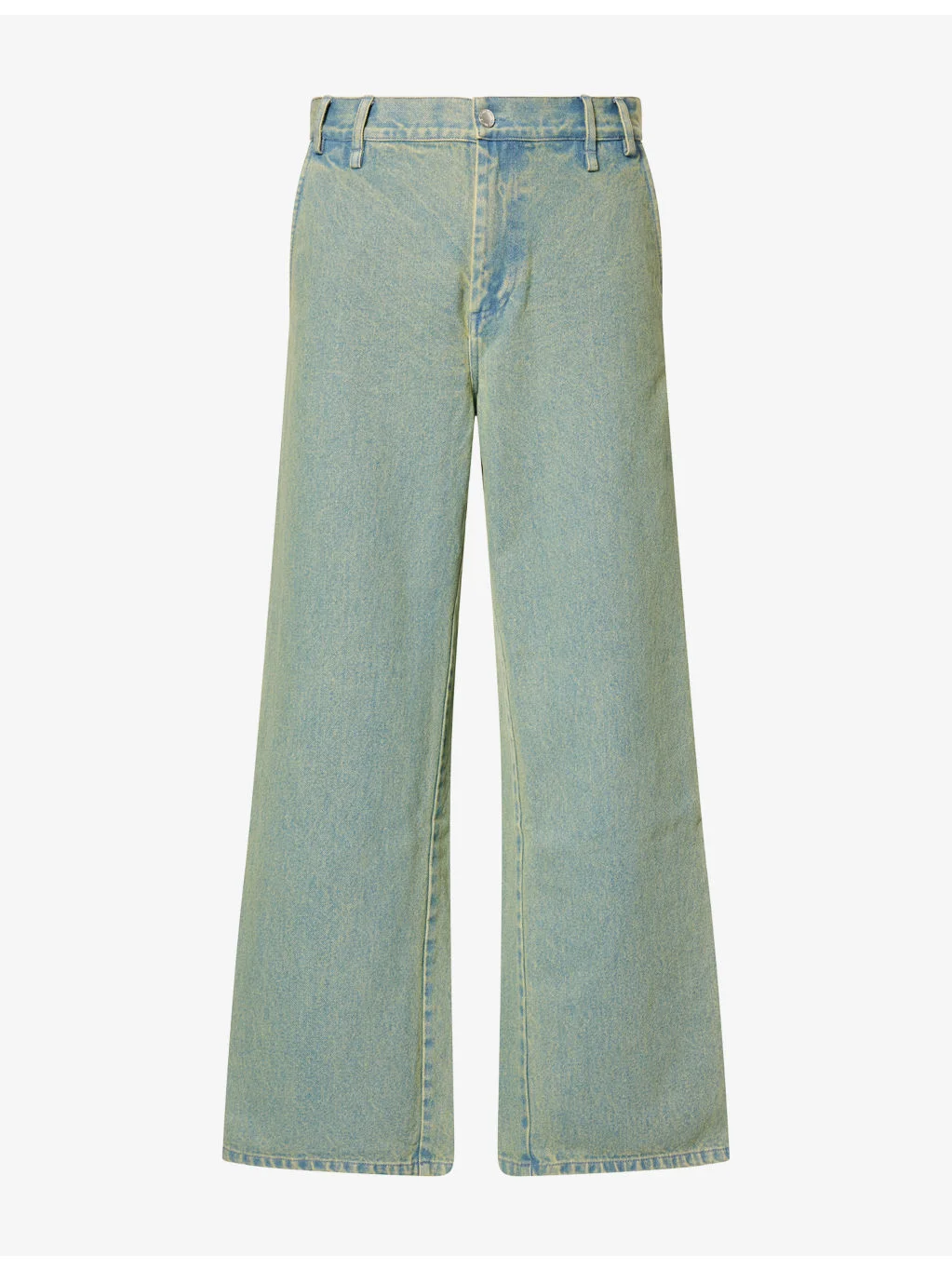 Wide-Leg Washed Denim Jeans - 1