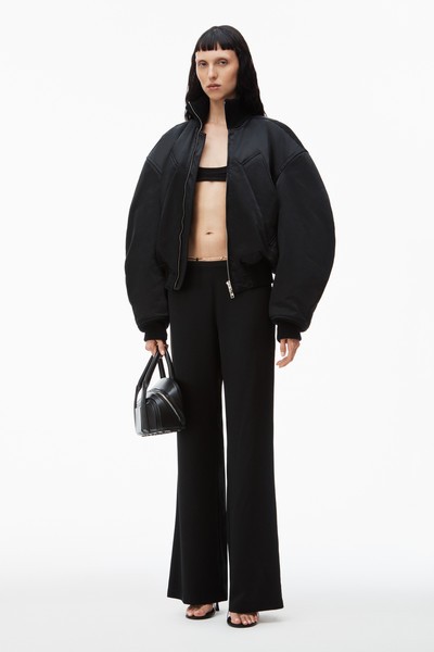 Alexander Wang silk charmeuse flared low rise pant with nameplate outlook