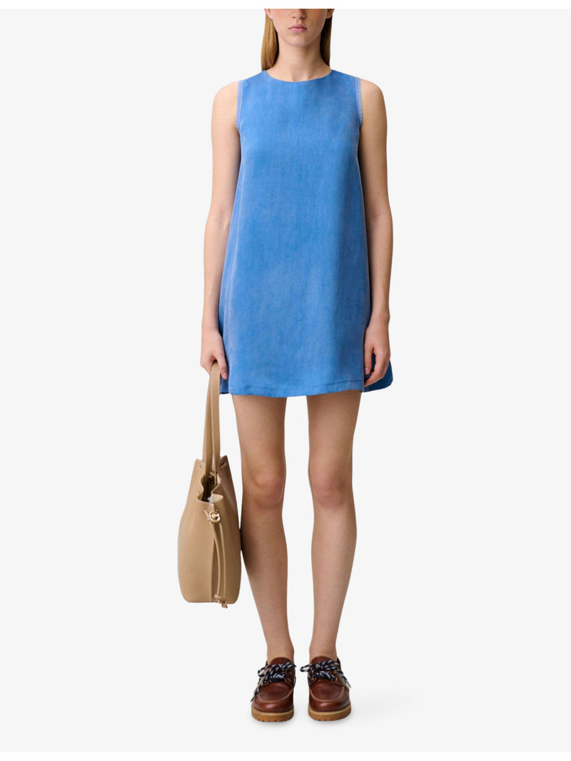 Claudie Pierlot Tie-Back Sleeveless Lyocell Mini Dress outlook