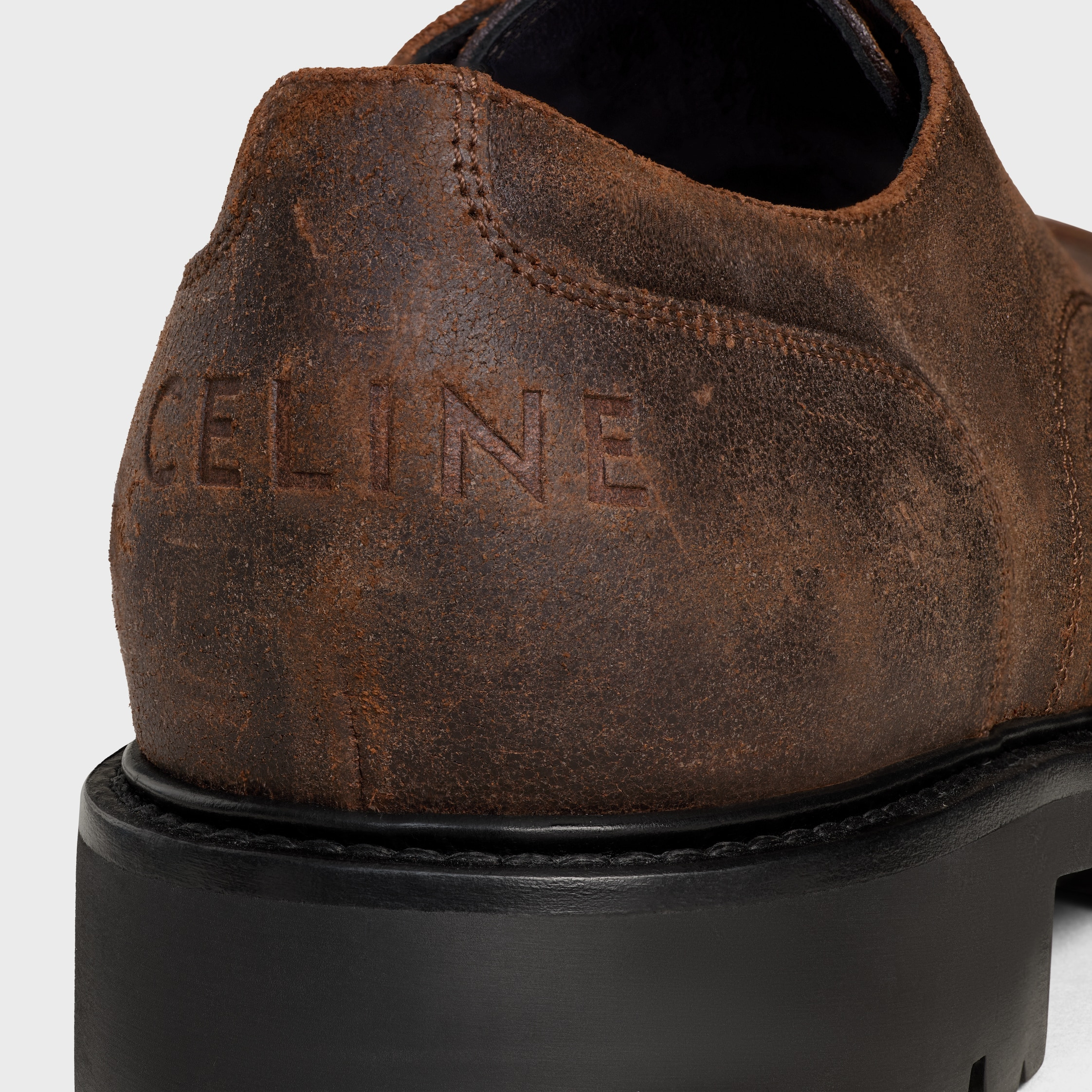 CELINE MARGARET DERBY IN WAXED SUEDE CALFSKIN - 5