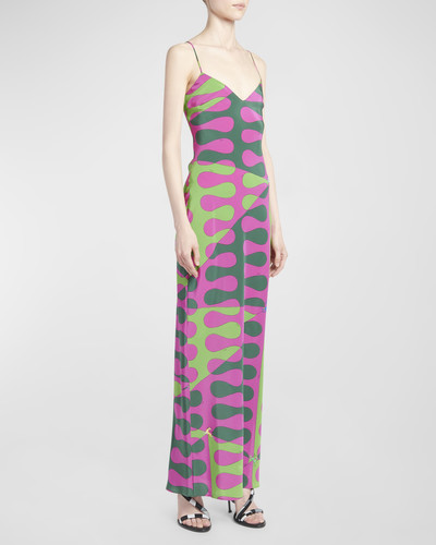 EMILIO PUCCI Abstract-Print Sleeveless Slit-Hem Maxi Slip Dress outlook