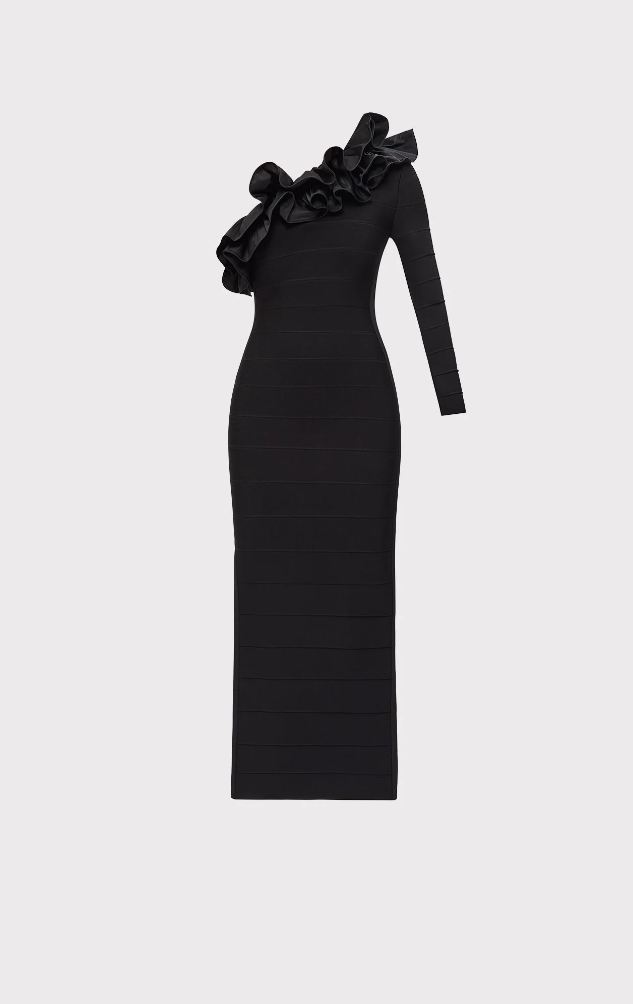 ASYMMETRICAL RUFFLE GOWN - 1
