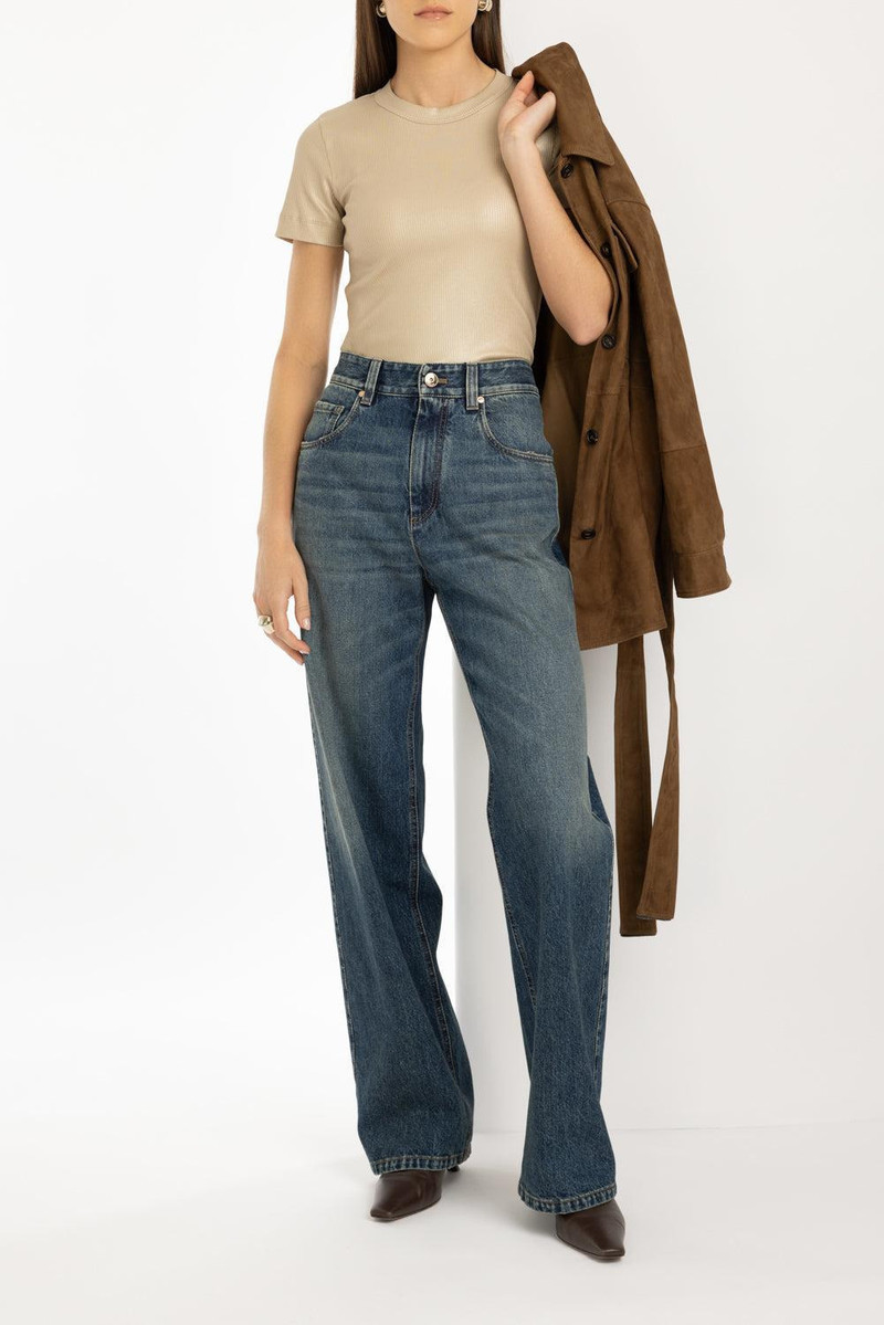 Brunello Cucinelli Foiled Ribbed T-Shirt outlook