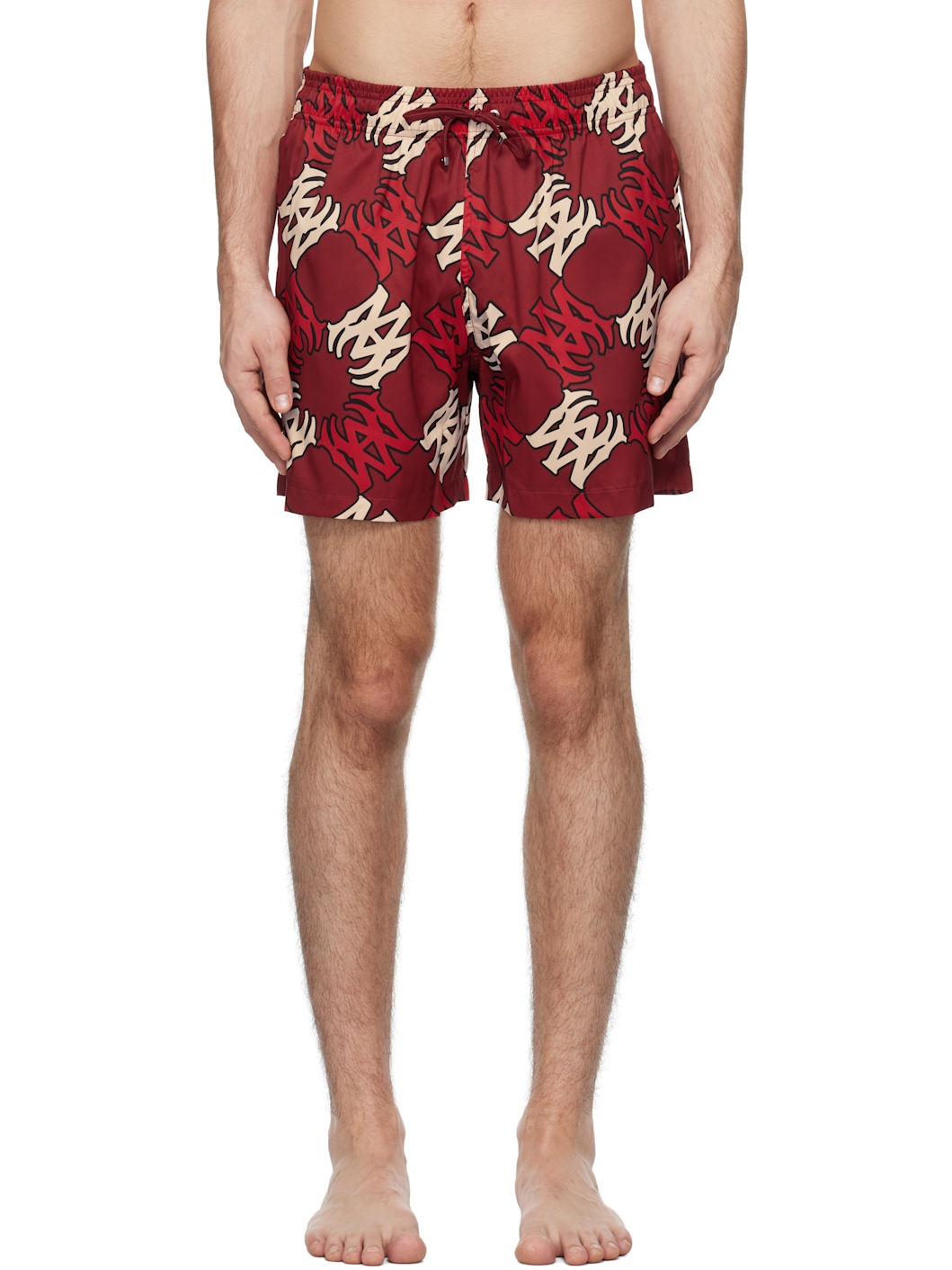Red MA Quad Swim Shorts - 1