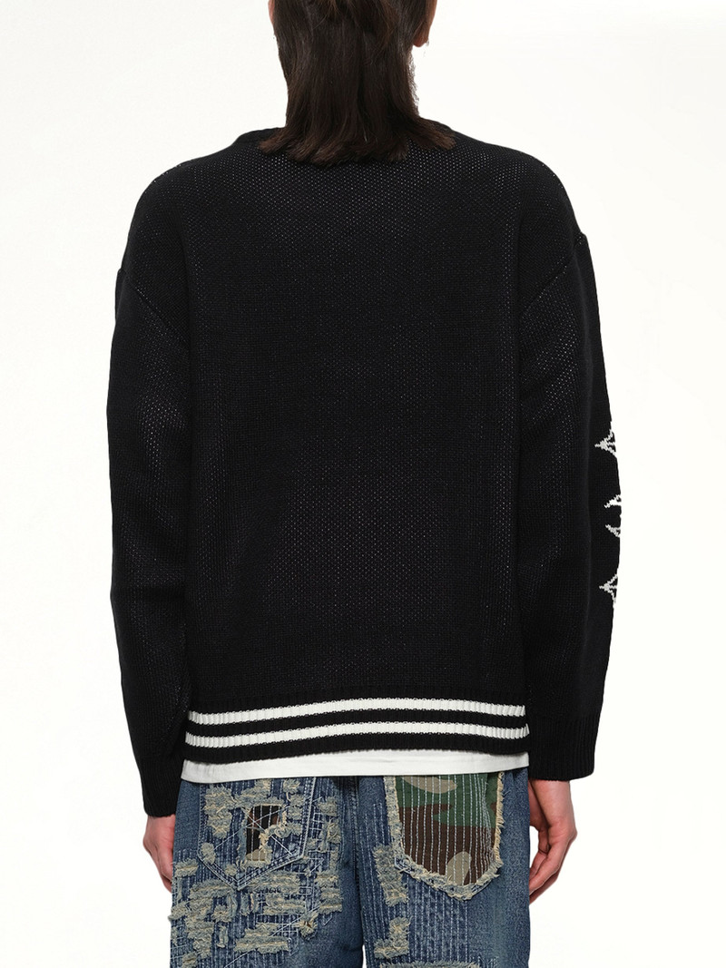 TC Bone Knit Sweater in Black/White 5