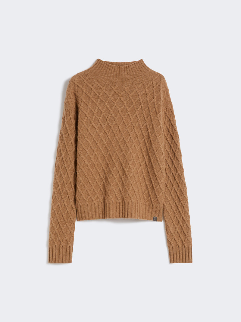 MOLI Camel-yarn high-neck jumper 1