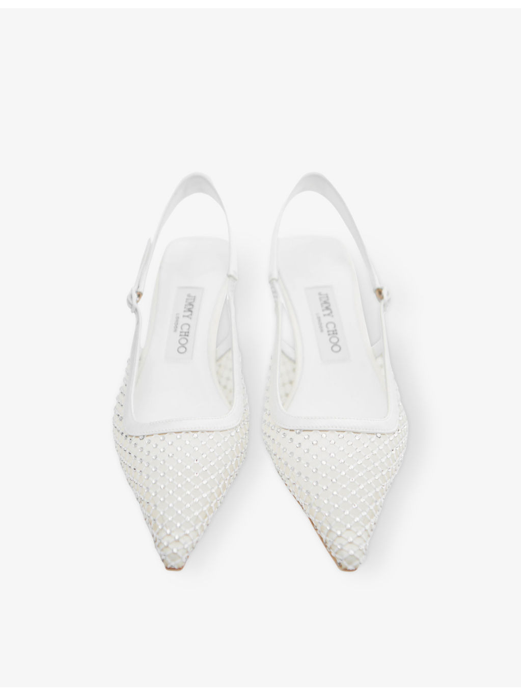 Amel Crystal-Mesh Heeled Satin Pumps - 2