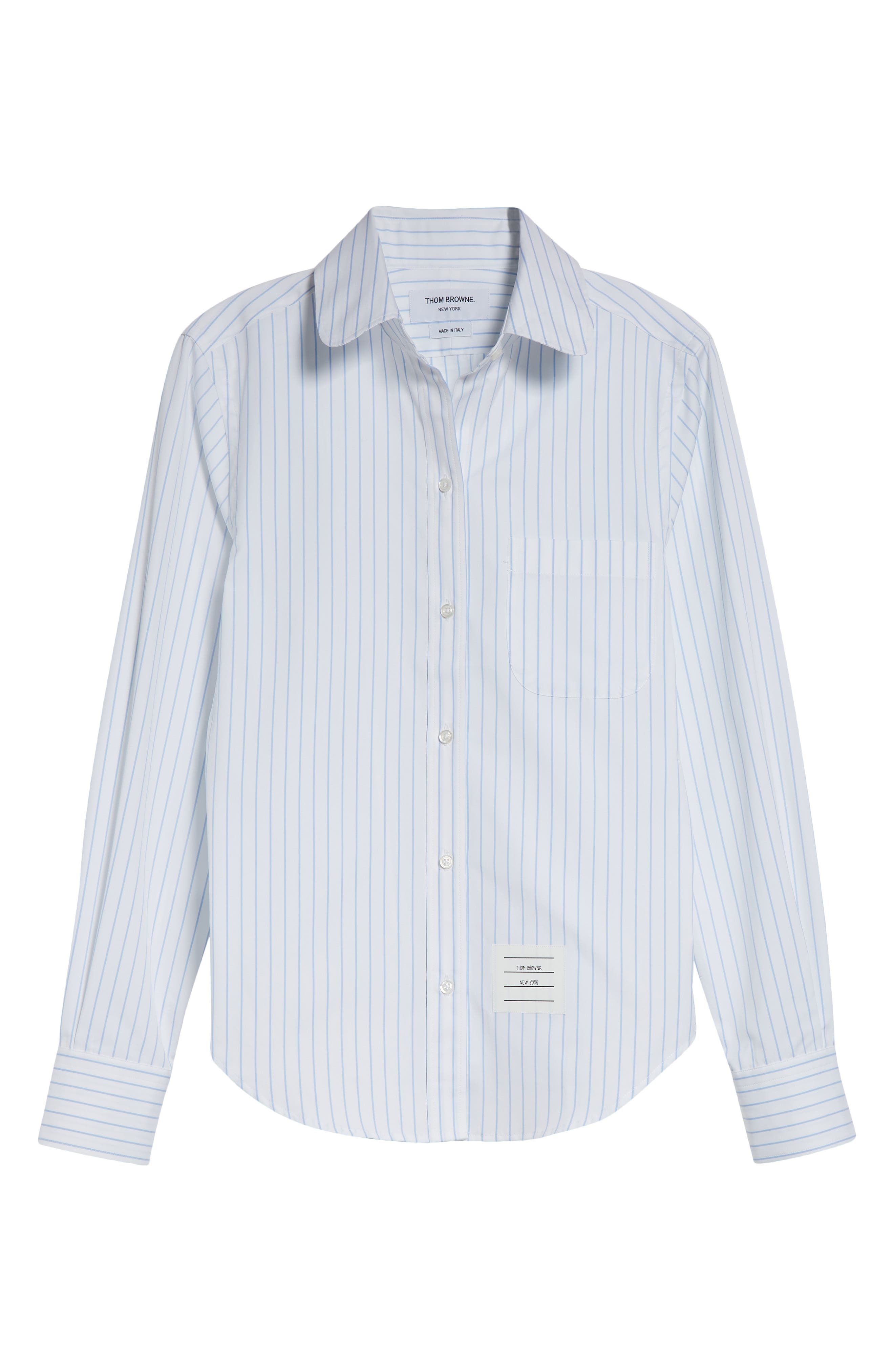 Thom Browne Classic Stripe Cotton Button-Up Shirt in Light Blue at Nordstrom - 5