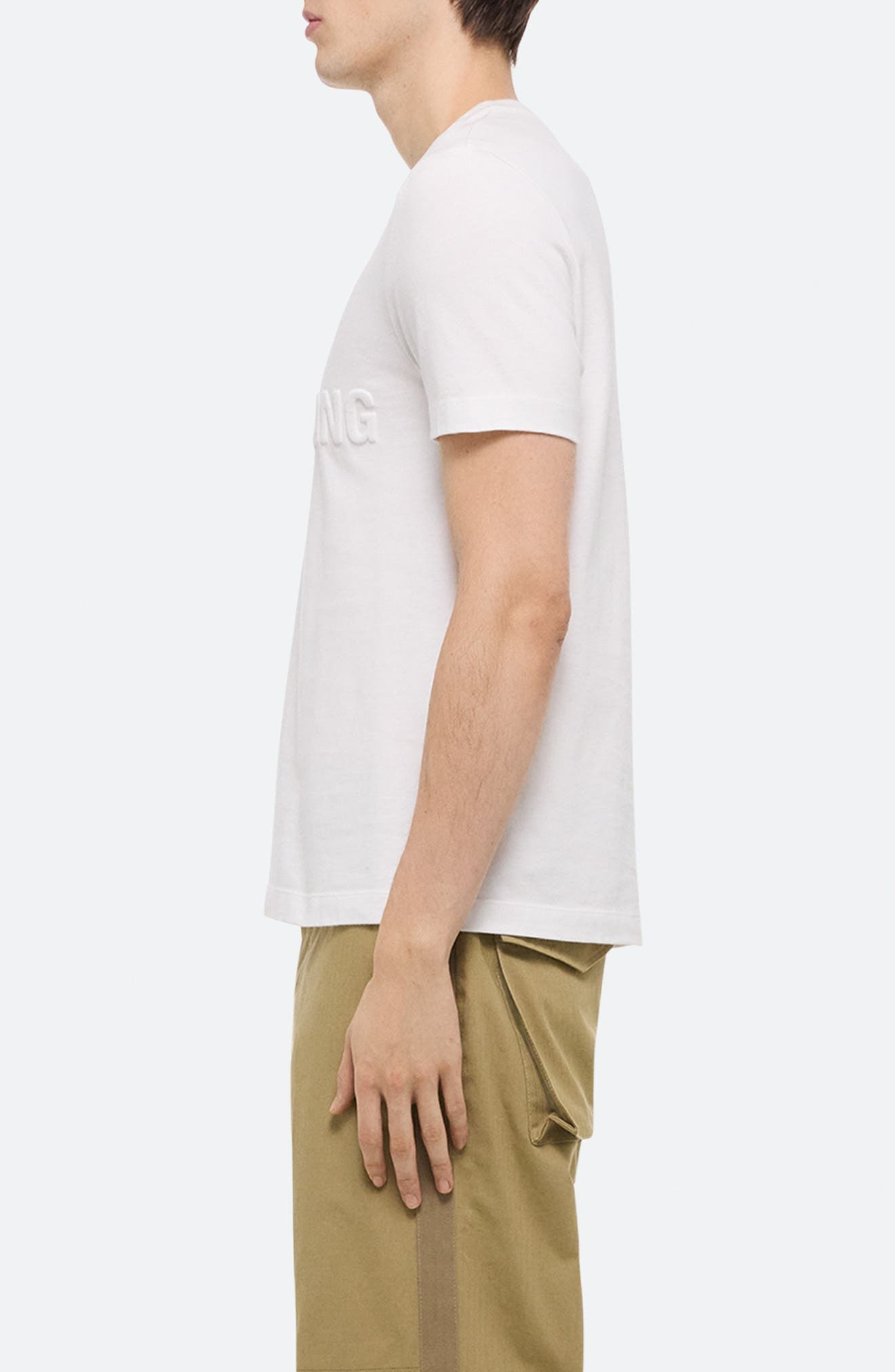 Helmut Lang Embossed Logo T-Shirt in Optic White at Nordstrom - 3