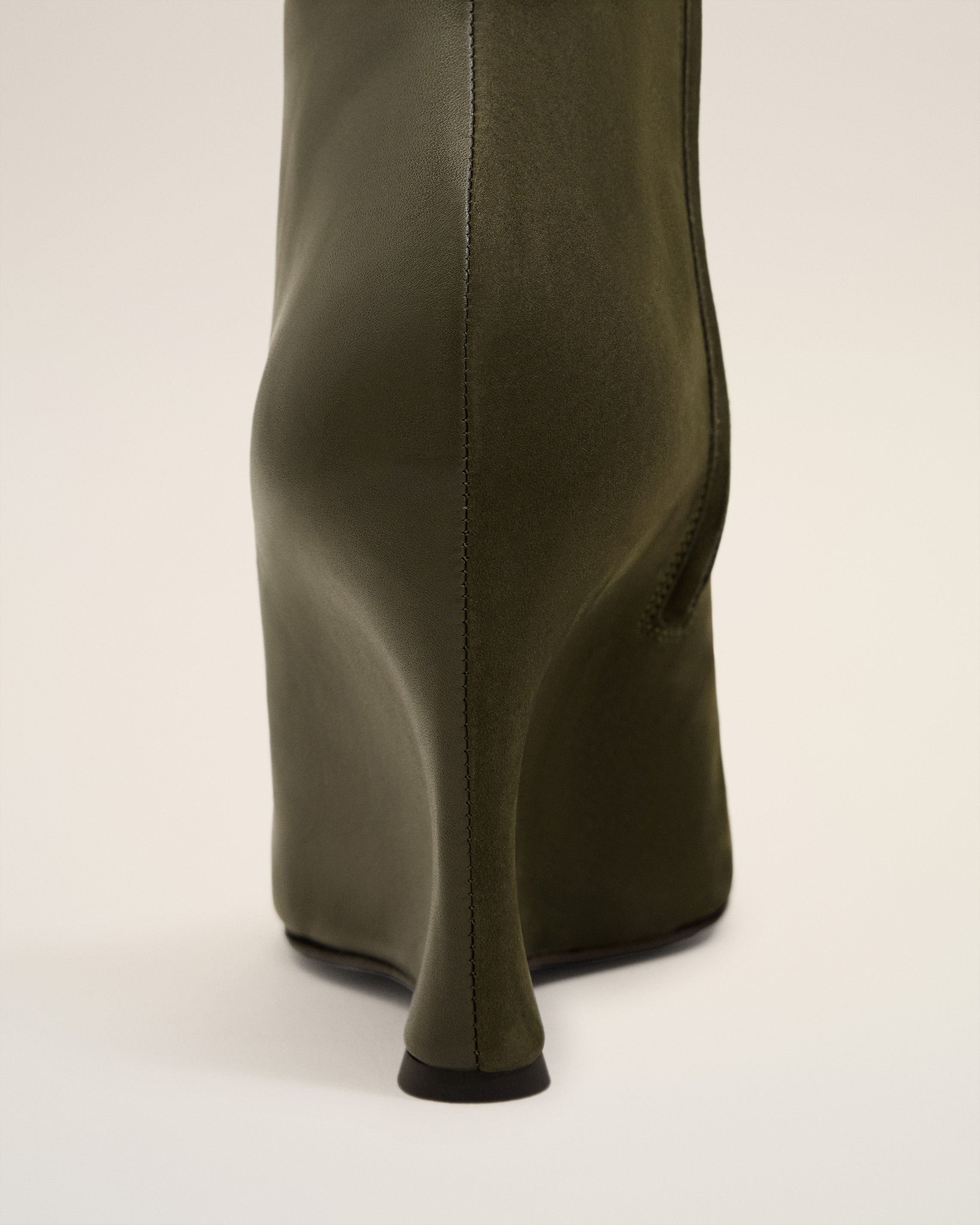 GREEN LEATHER BICOLOR ANKLE BOOTS - 5
