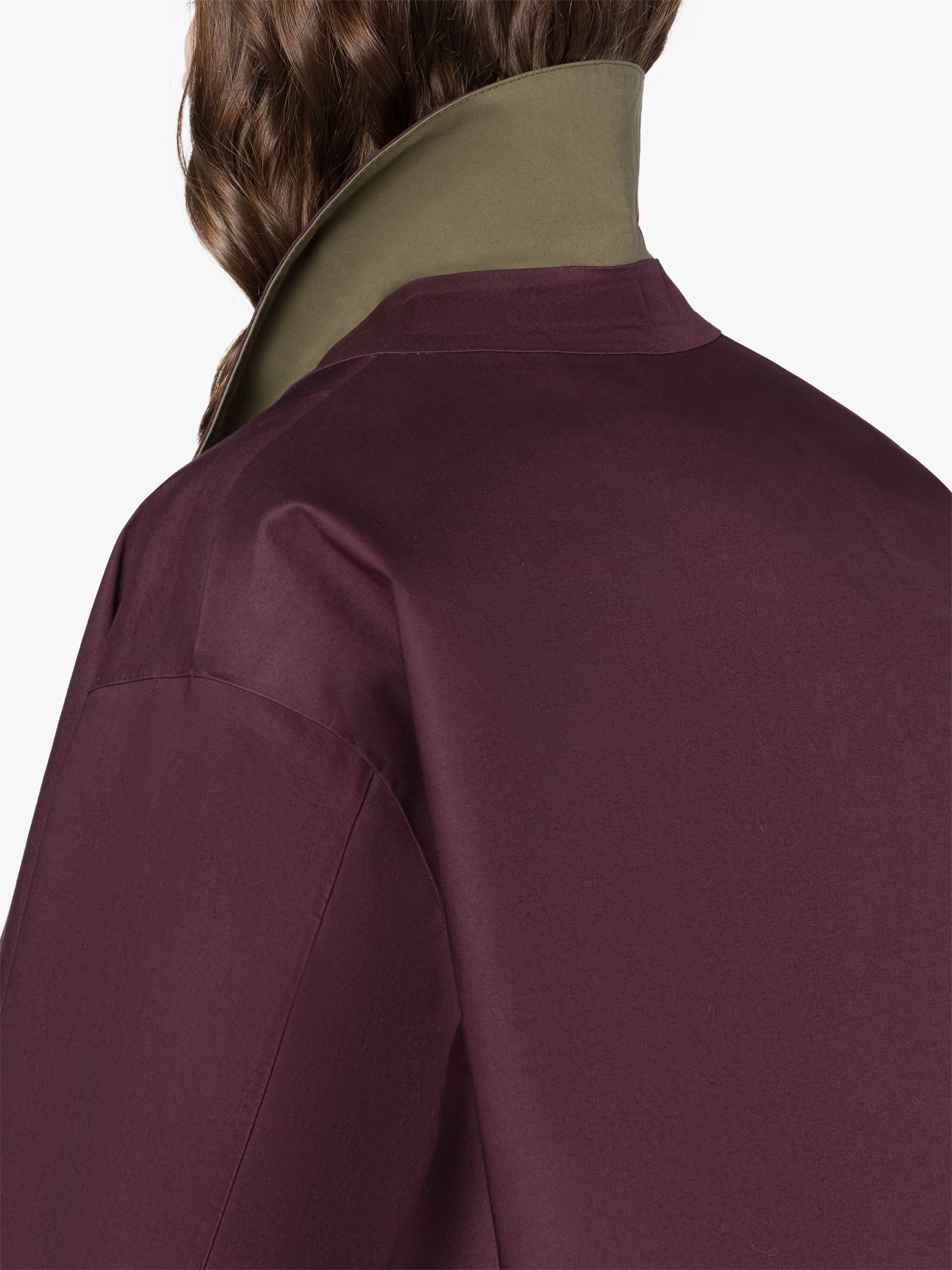 ZINNIA BURGUNDY BONDED COTTON JACKET - 5