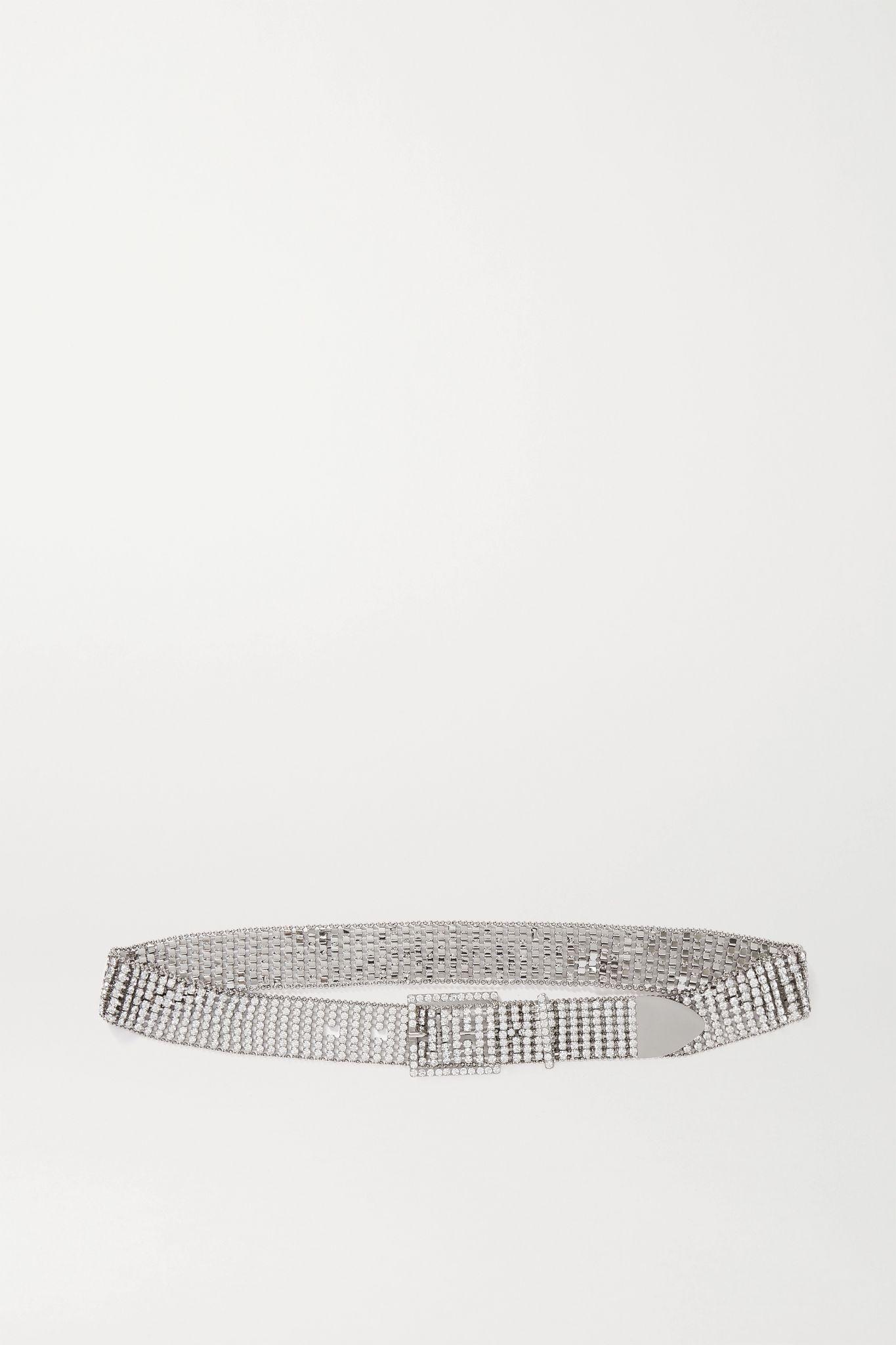 Joia crystal-embellished silver-tone belt - 1