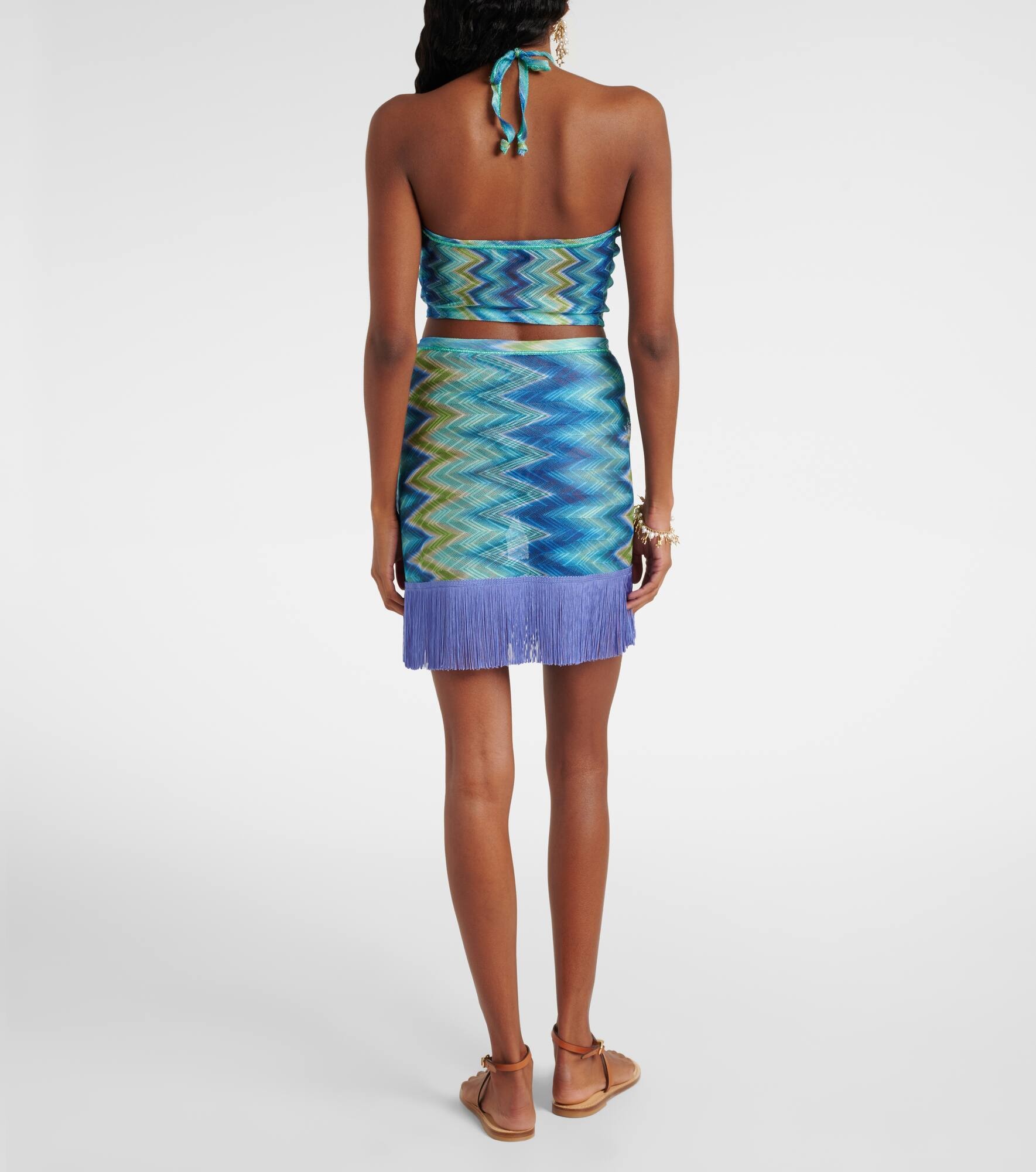 Zig Zag fringed wrap skirt - 3