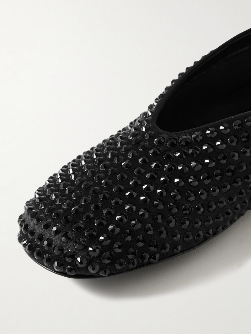 Marcy Crystal-embellished Satin Ballet Flats 4