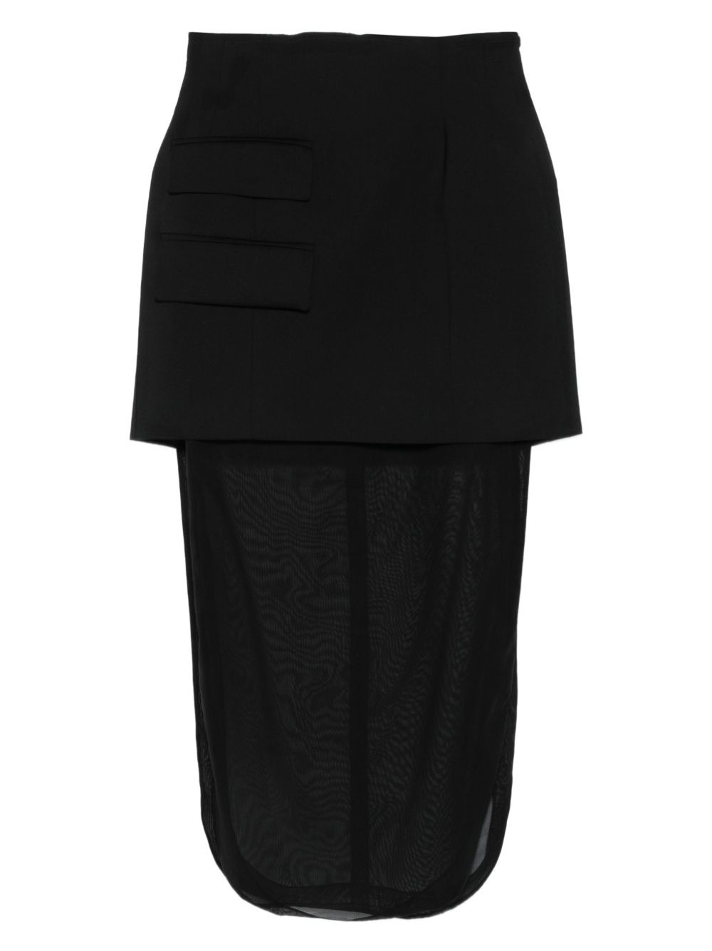 pocket-detail midi skirt - 1
