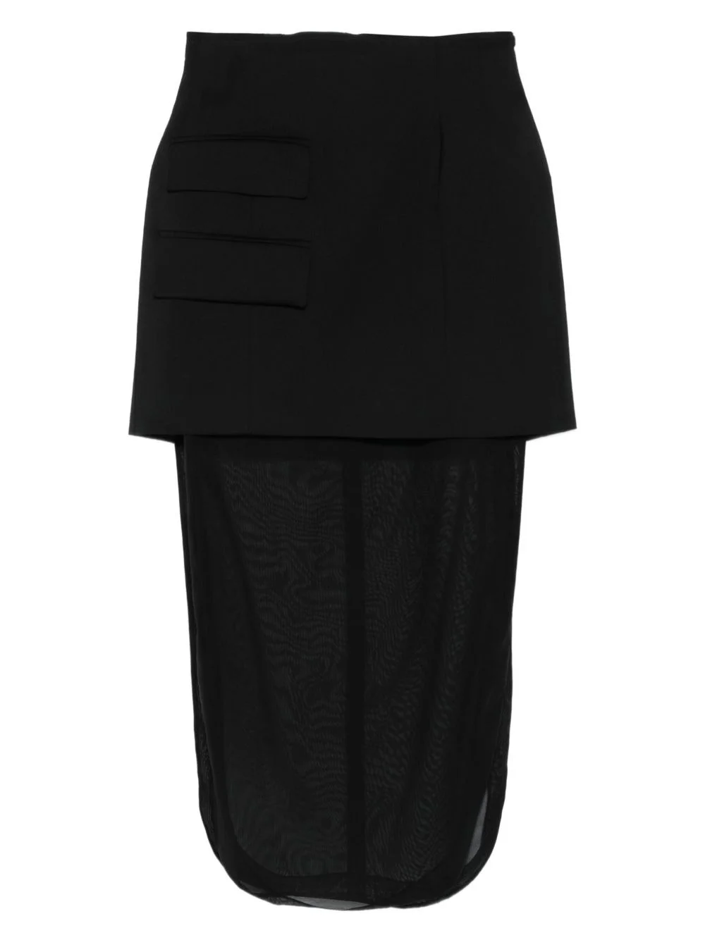 pocket-detail midi skirt - 1