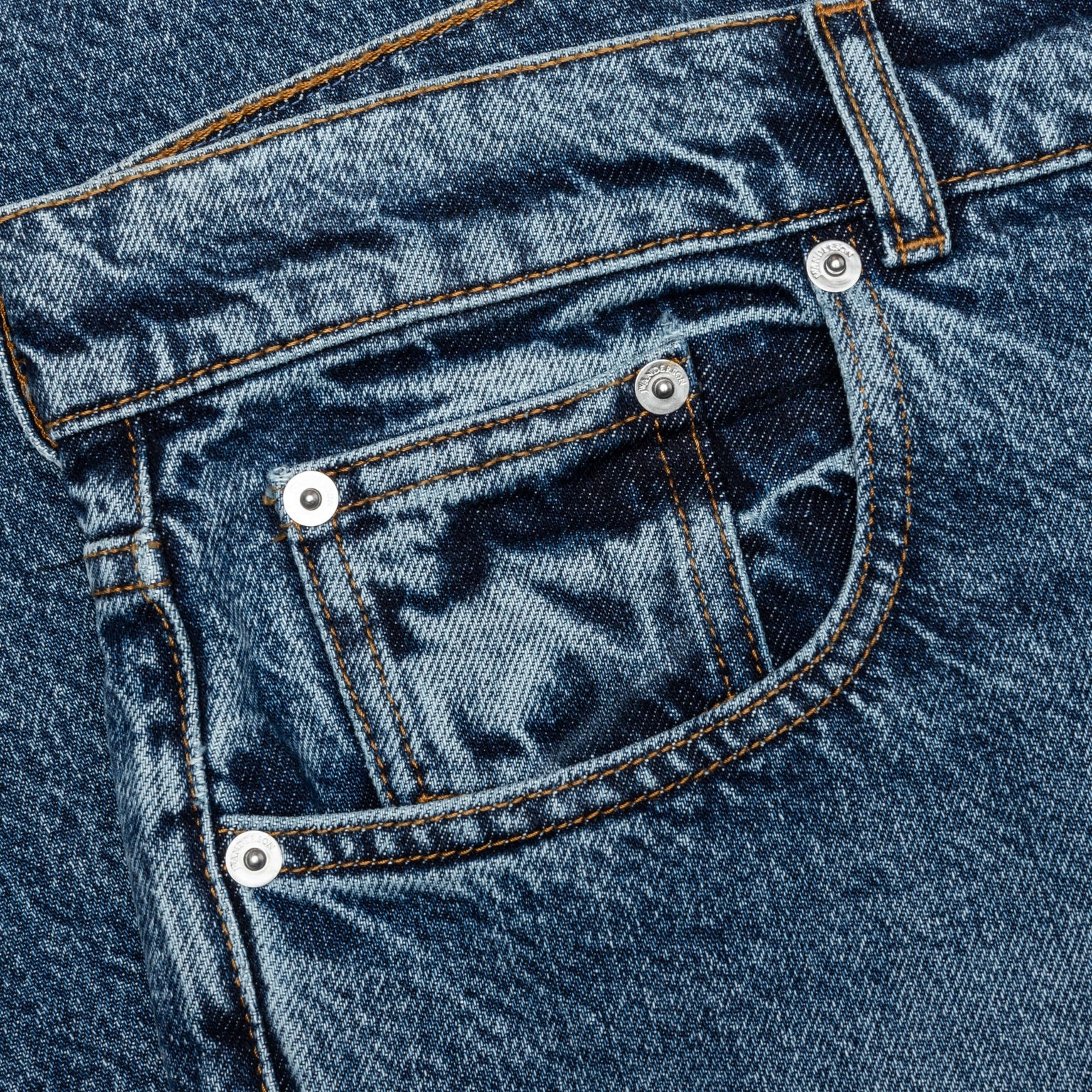 5 POCKET STRAIGHT LEG TROUSERS - MID BLUE - 3