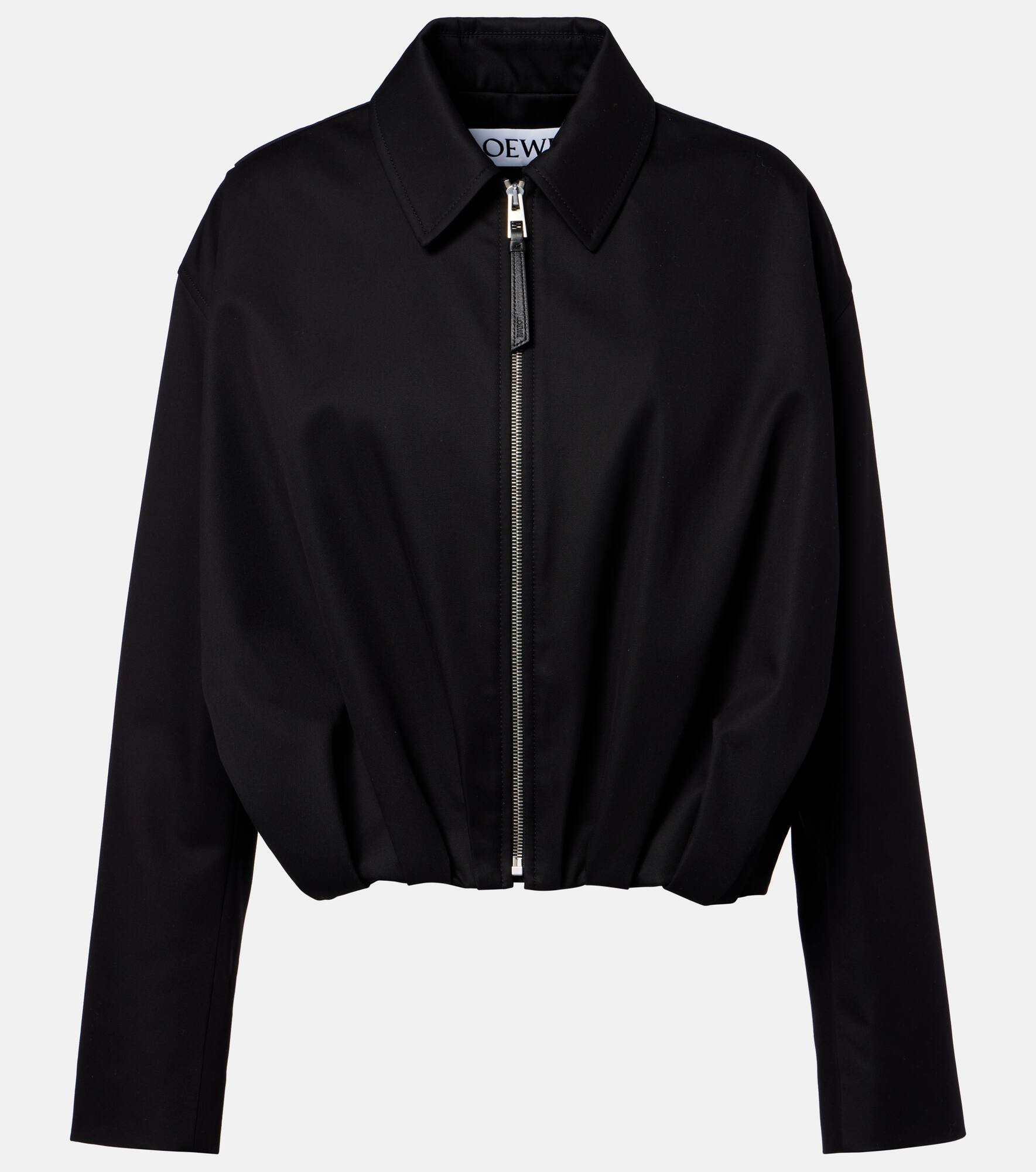 Draped cotton and silk twill jacket - 1