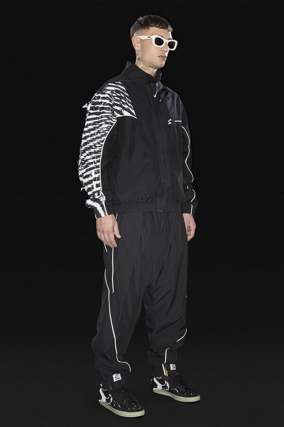 GGG-J2-011 Nike® Acronym® Track Jacket Woven Black/Black/White/Black - 19