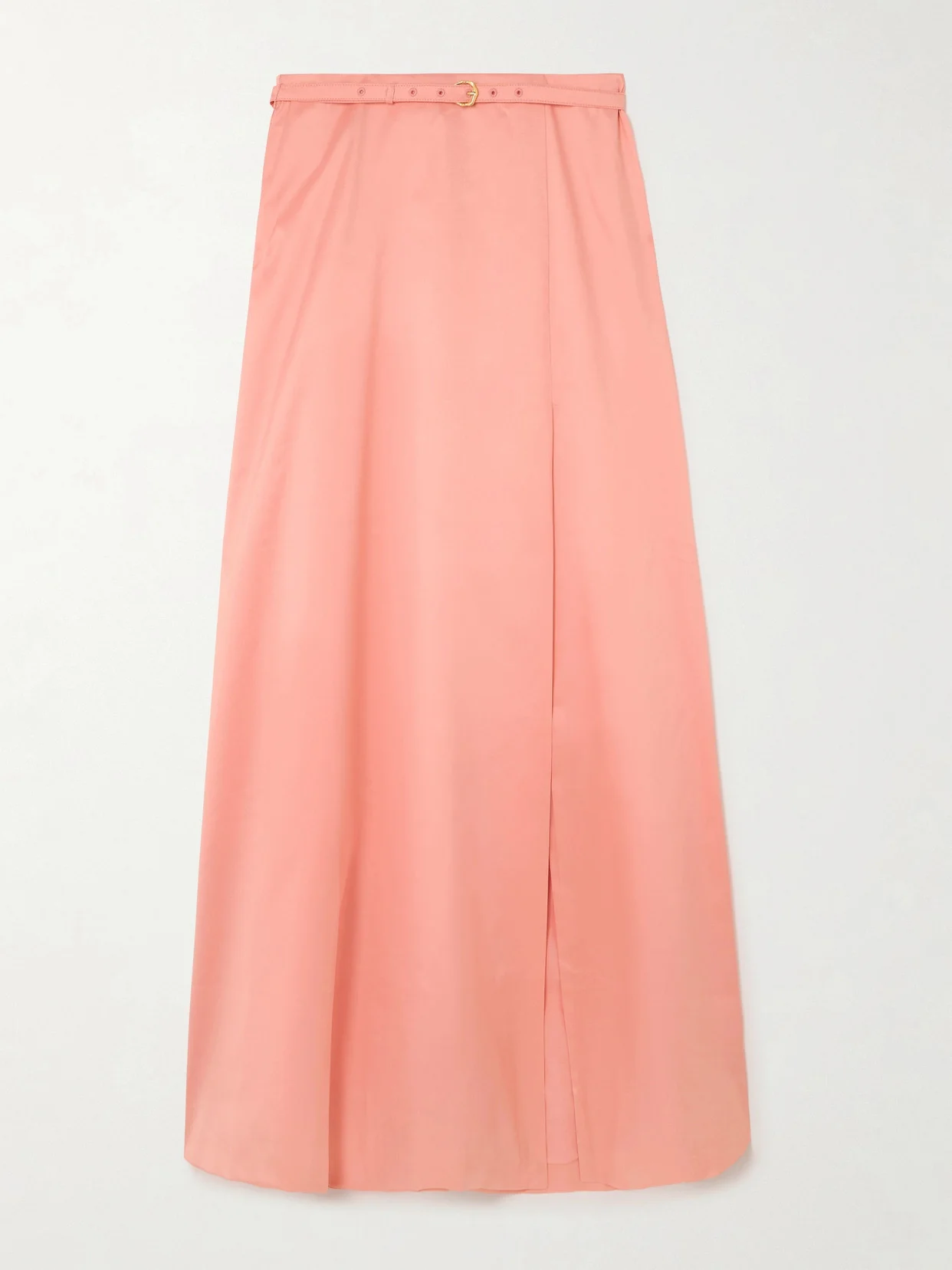 Etta Belted Wrap-effect Taffeta Maxi Skirt - 1