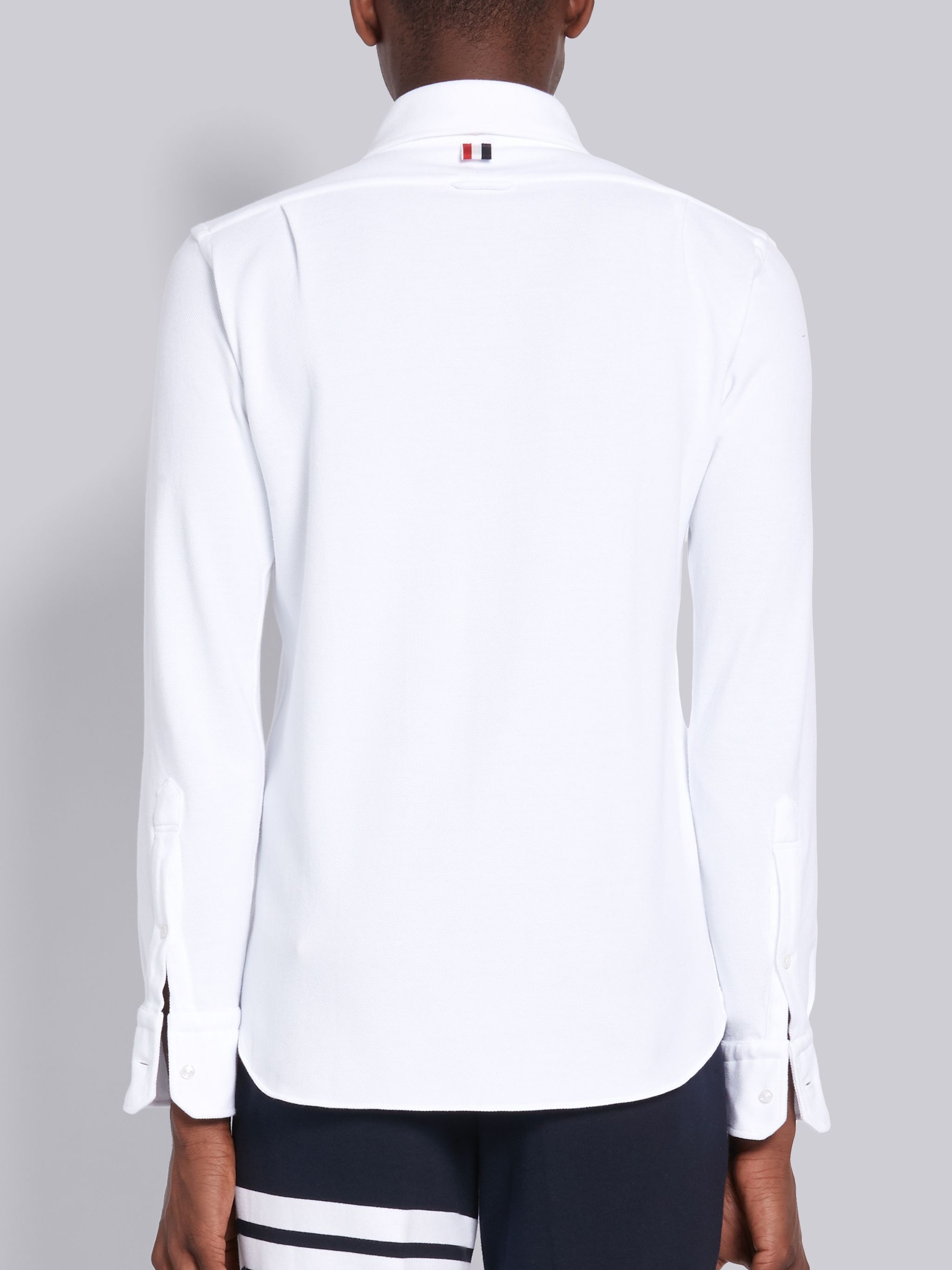 White Classic Pique Straight Fit Shirt - 4