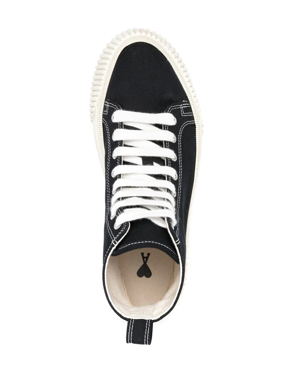 contrast-stitching high-top sneakers - 4