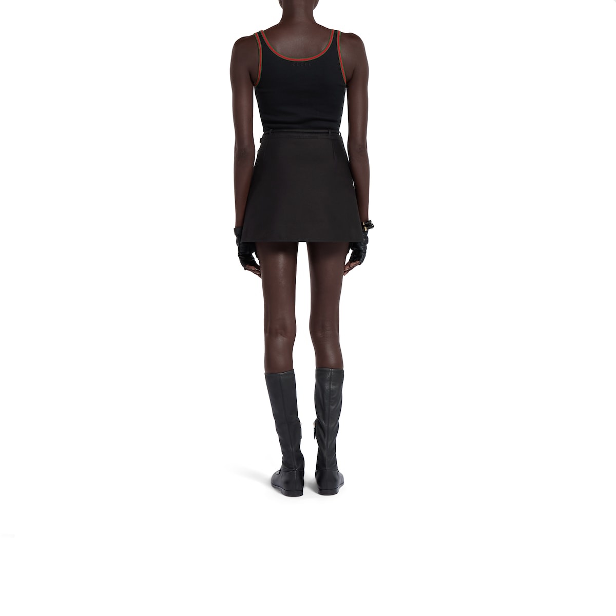 Cotton gabardine mini skirt - 4