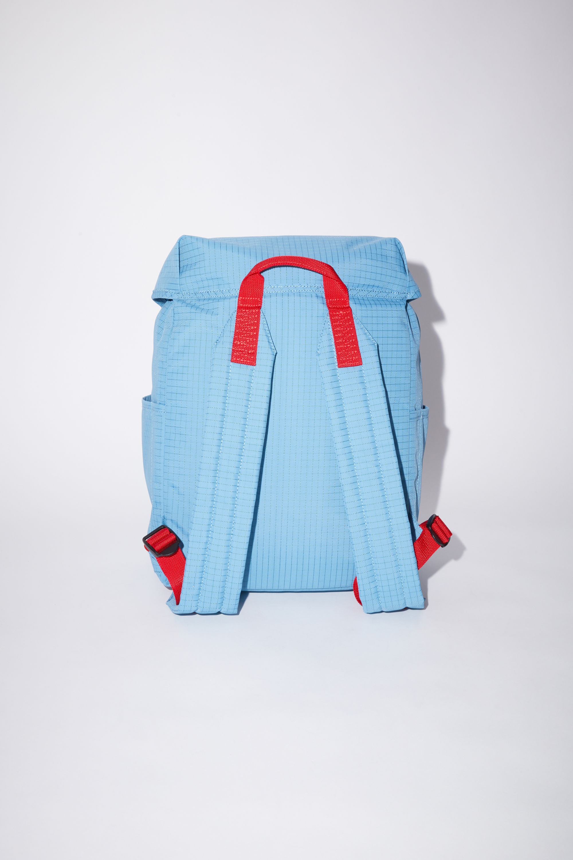 Nylon backpack - Pale blue/red - 4