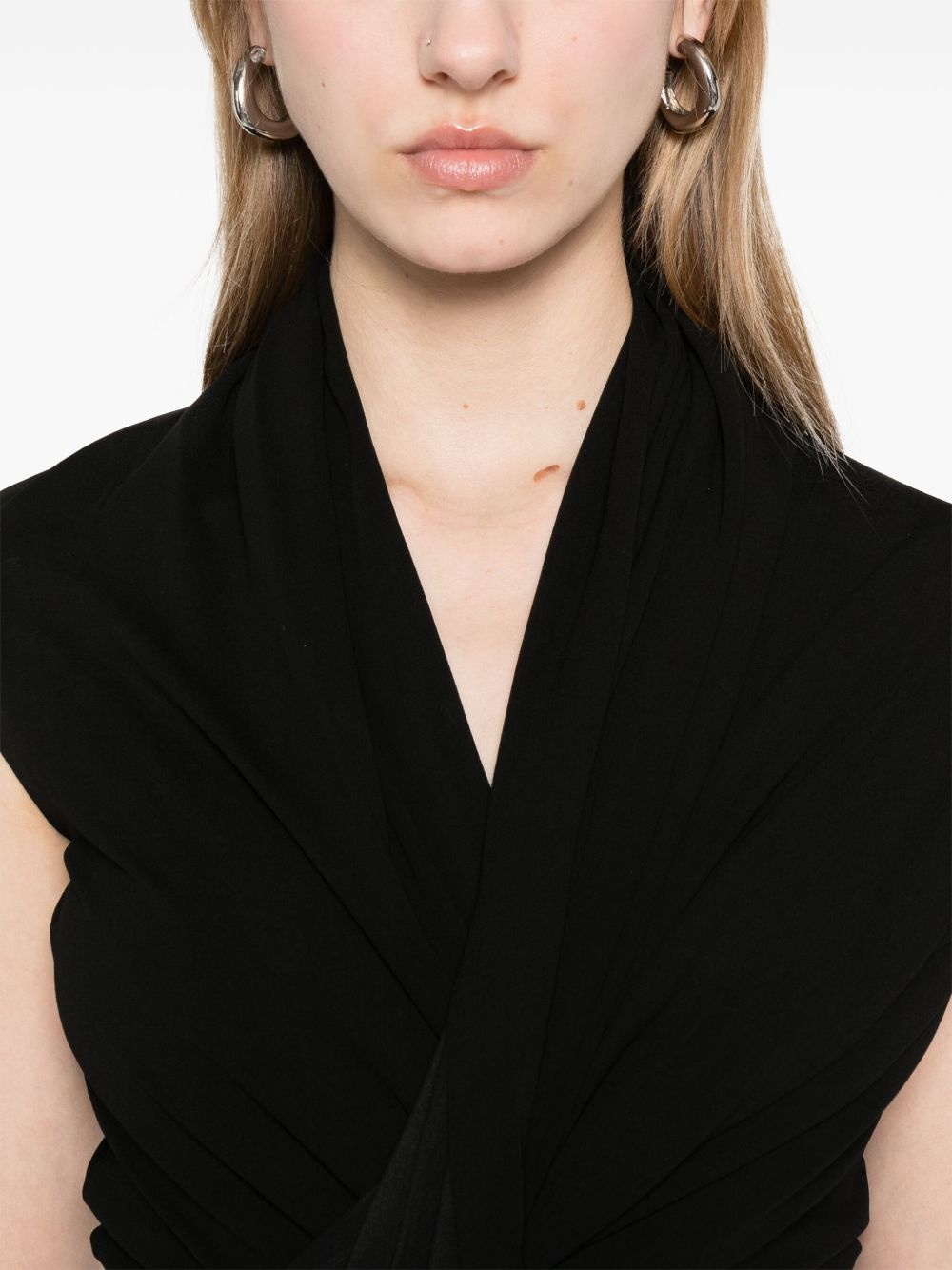 draped midi dress - 5