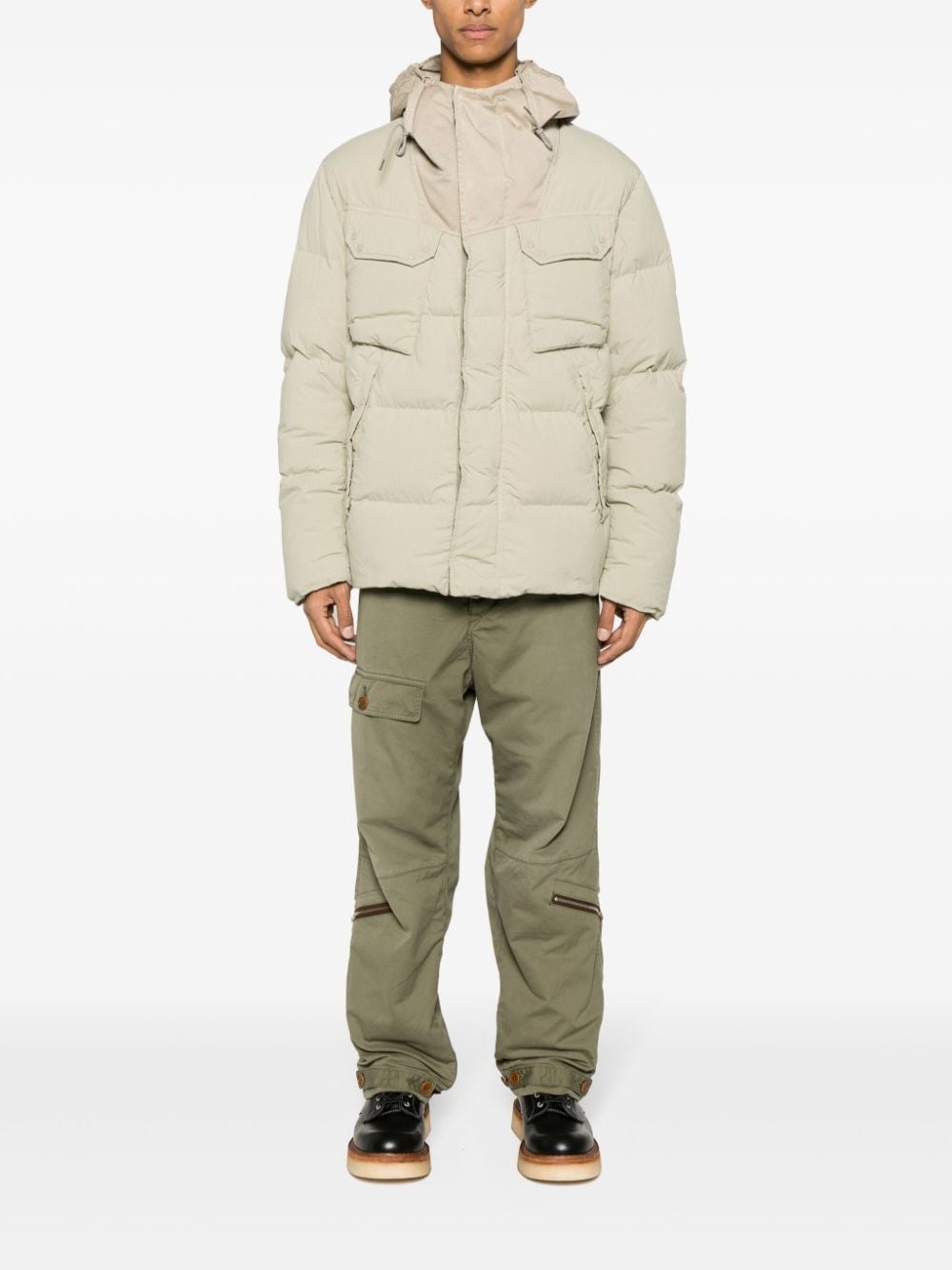 crinkled hooded down padded jacket - 2