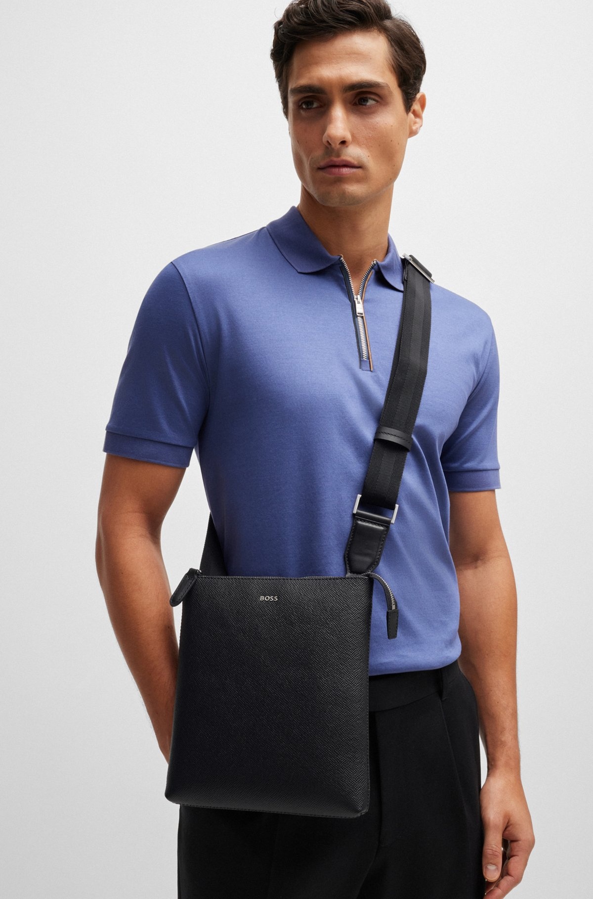 STRUCTURED-LEATHER ENVELOPE BAG WITH LOGO LETTERING - 4