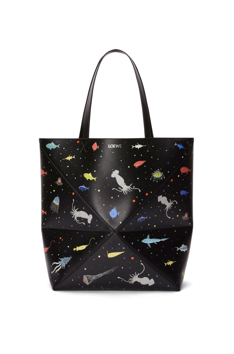 Deep Sea XL Puzzle Fold tote in shiny calfskin 1