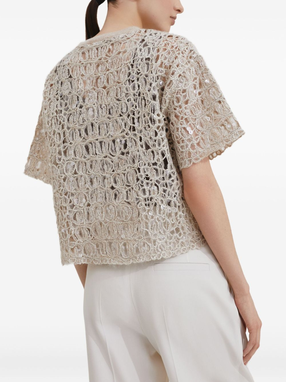 sequin-embellished T-shirt - 4